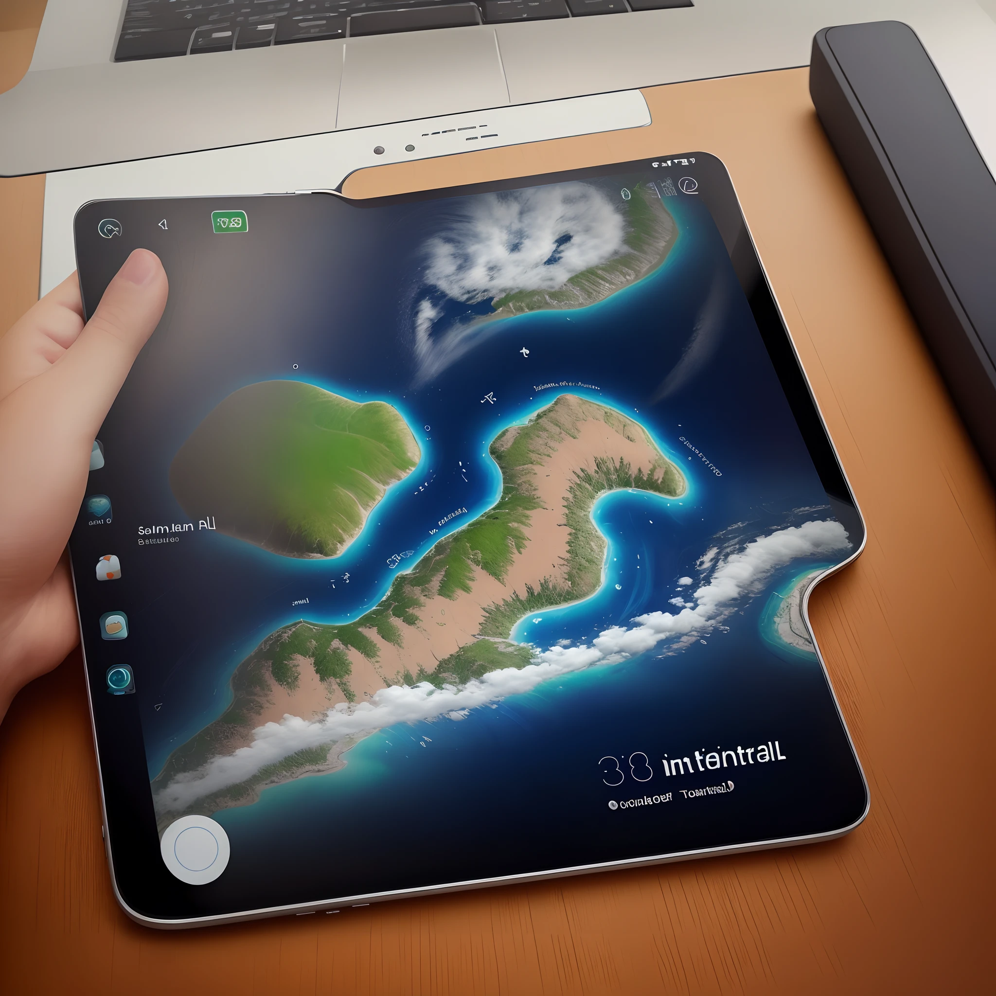 Planeta terra azul com sinal internet