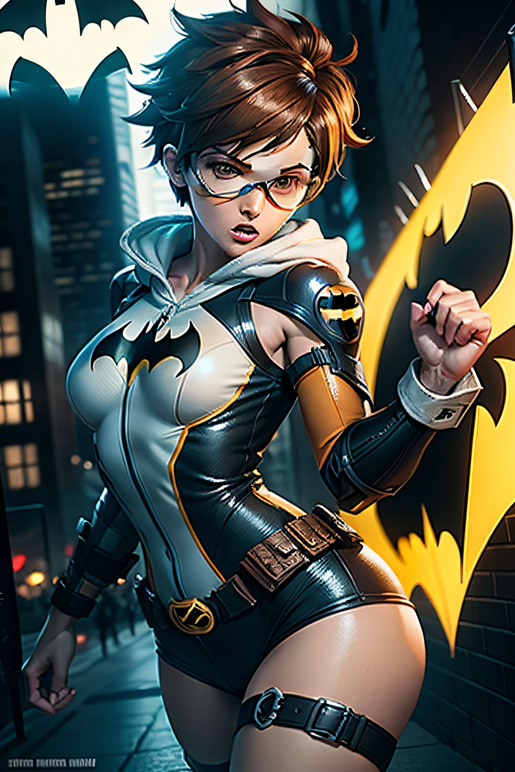 Tracer fighting againts batman