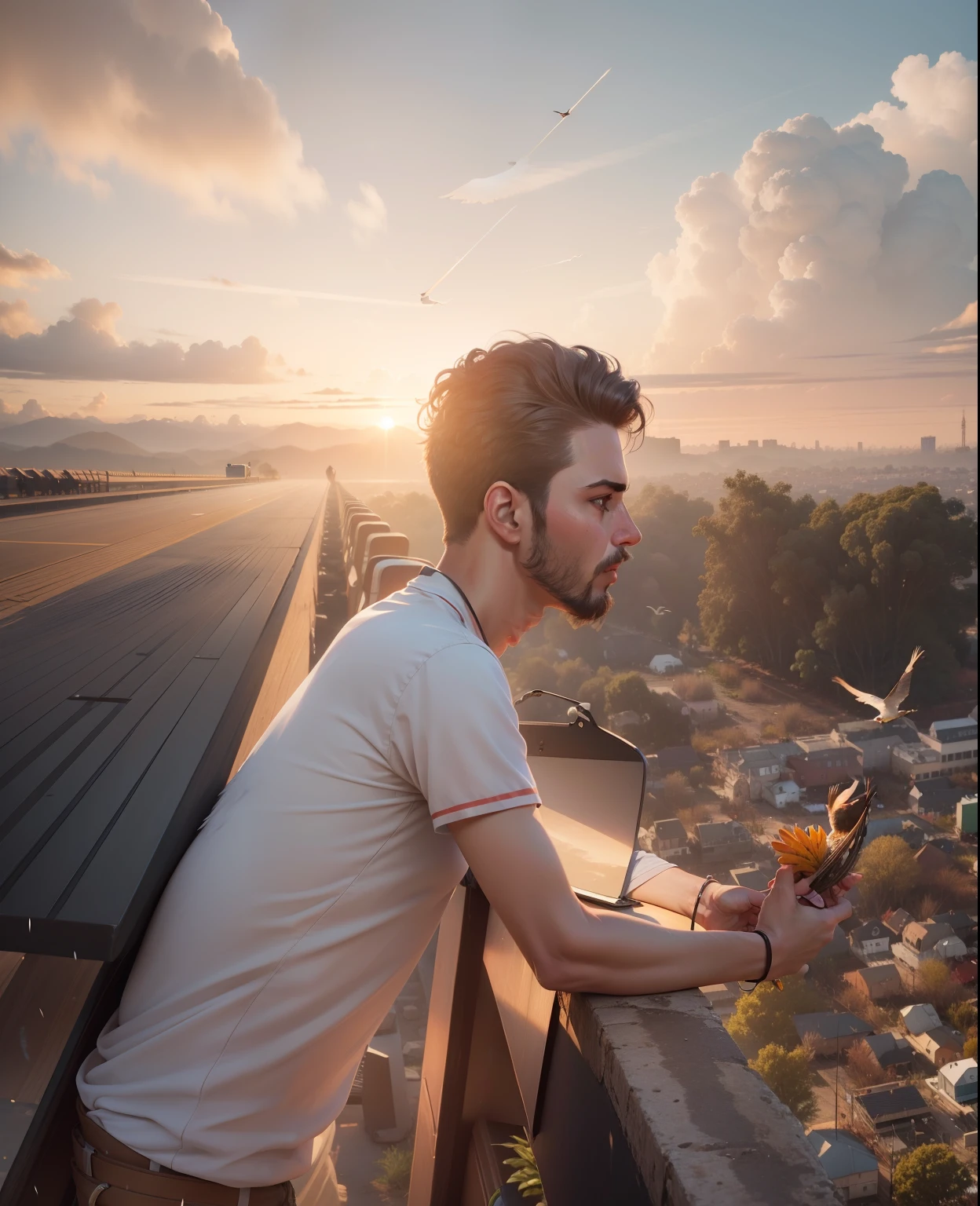 Background change bird. Realistic face 4k