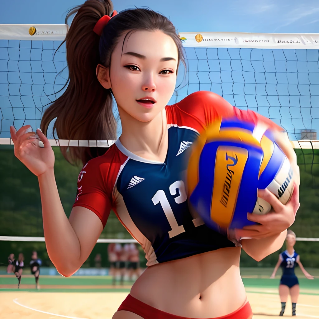 Female volleyball athlete, sexy