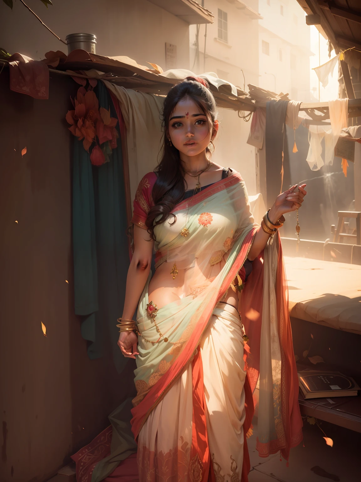 Biutiful girl and back ground change and new sari