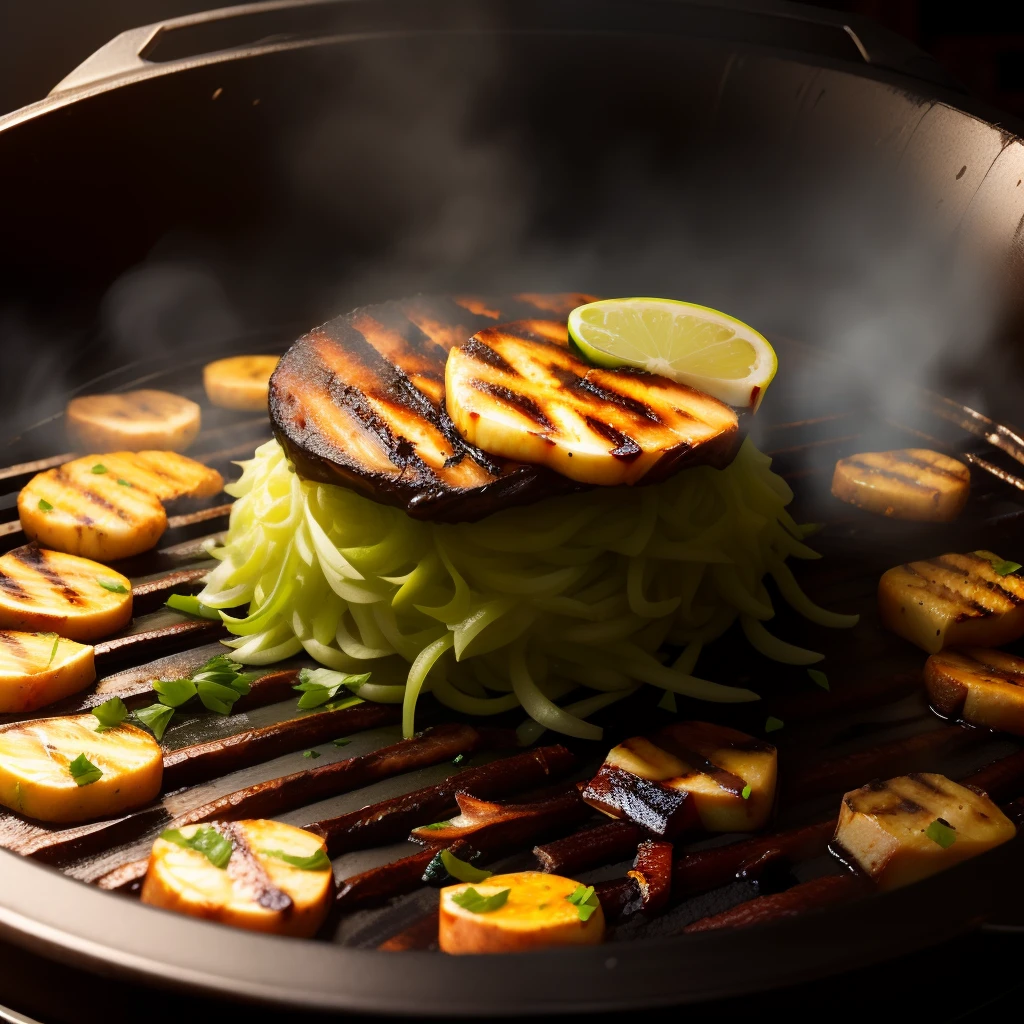 Charcoal-grilled shredded kelp