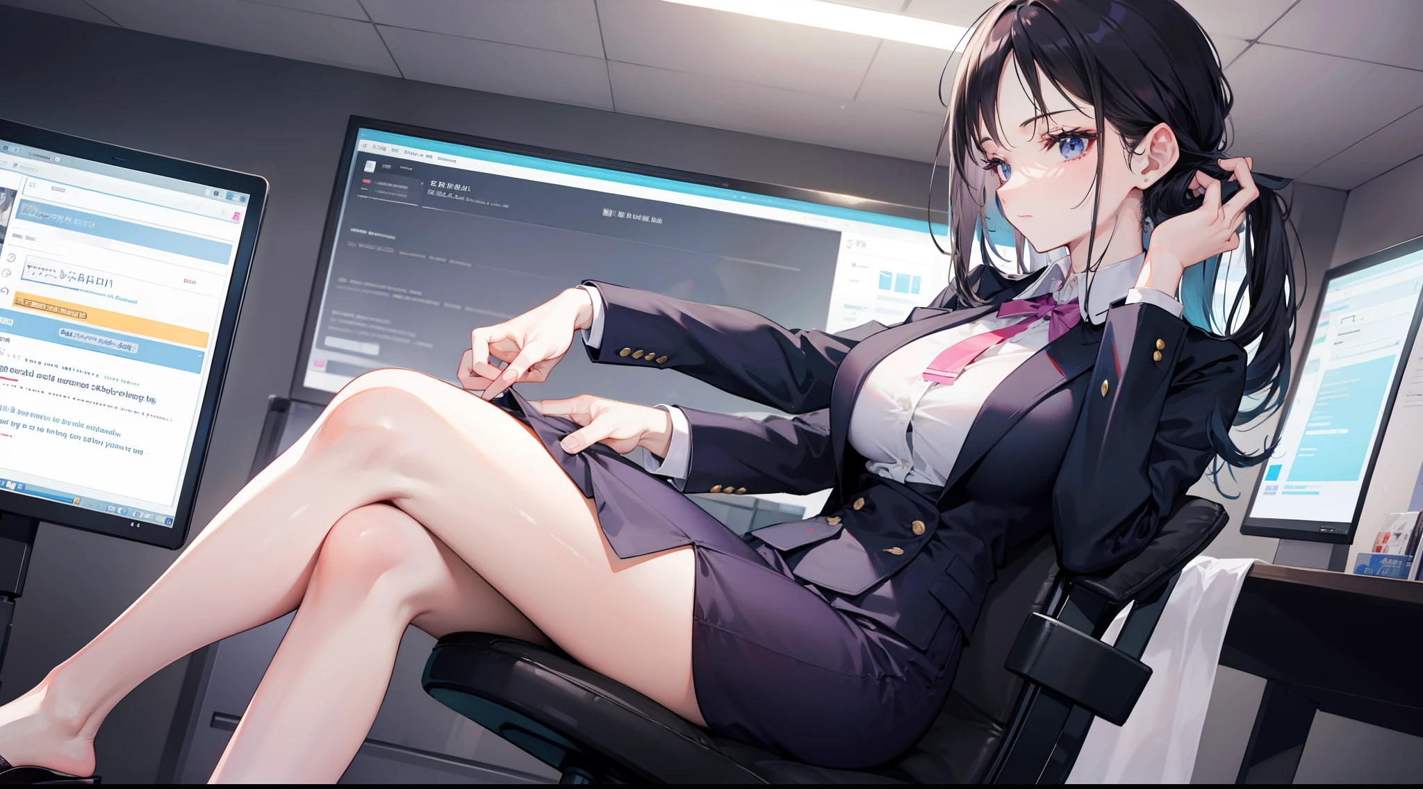 Pretty tall beauty,Massage parlor,office lady uniform