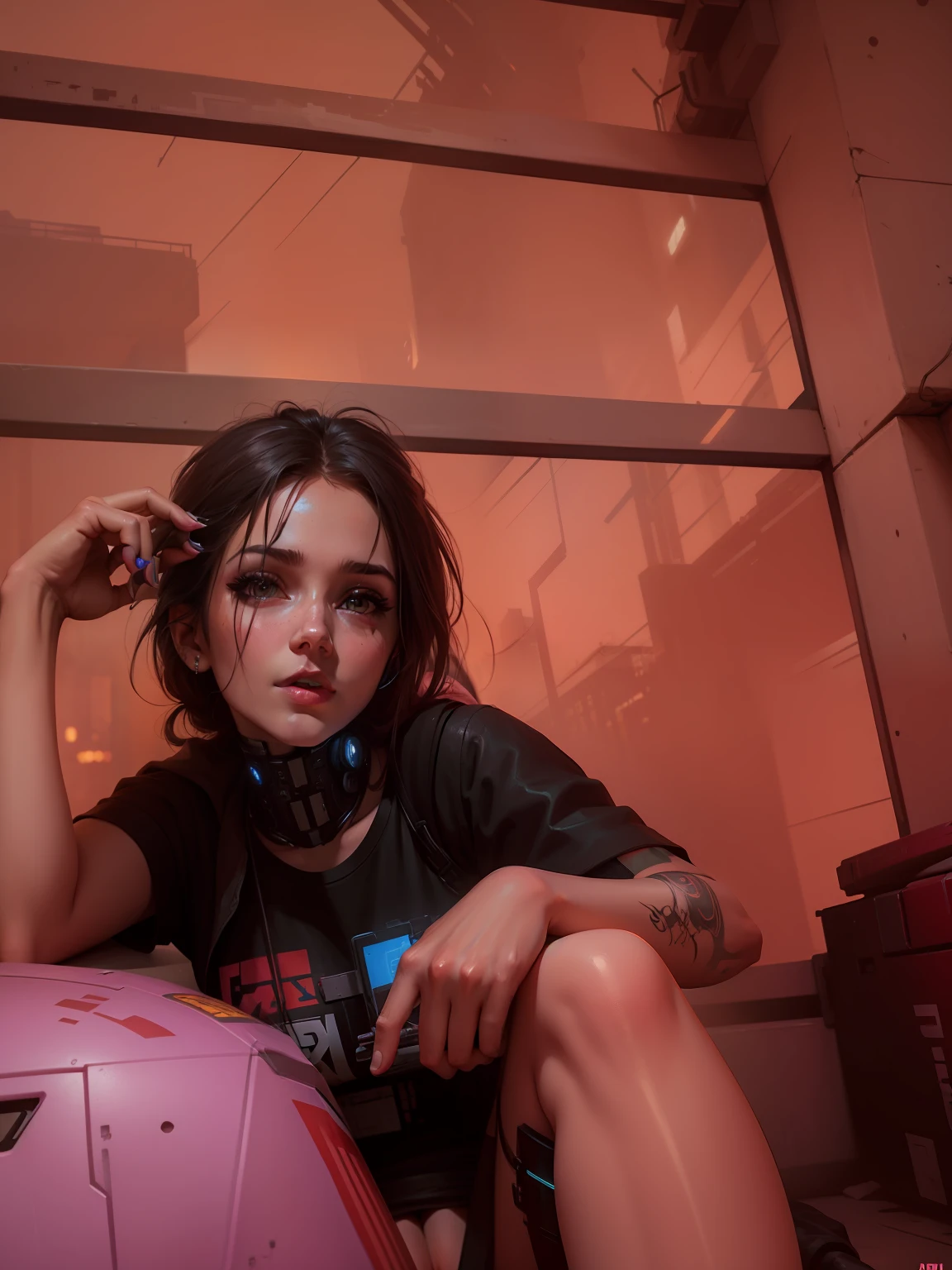 cyberpunk beatiful girl realistic 4k