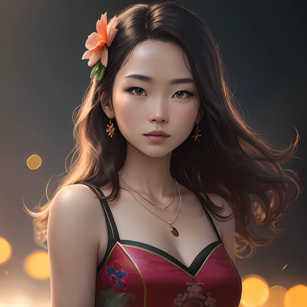 best quality, masterpiece, highres, 1girl,china dress,hair ornament,necklace, jewelry,Beautiful face,upon_body, tyndall effect,photorealistic, dark studio, rim lighting, two tone lighting,(high detailed skin:1.2), 8k uhd, dslr, soft lighting, high quality, volumetric lighting, candid, Photograph, high resolution, 4k, 8k, Bokeh,