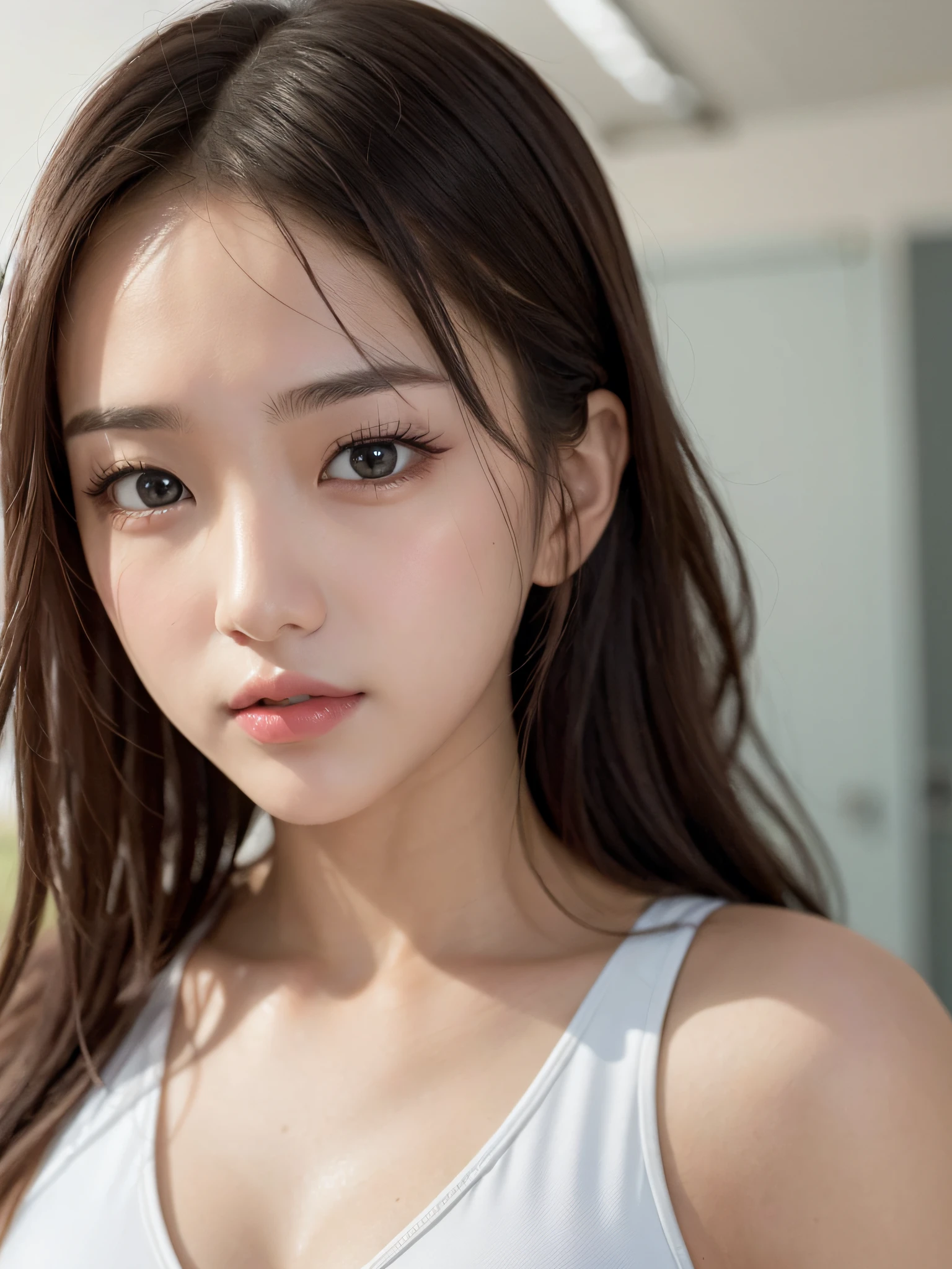 Amazingly beautiful female athletes、onepiece swimsuit、White competition swimsuit、muscular body:1.4,(top-quality、8K、32K、masterpiece、nffsw:1.3)、(Photorealsitic:1.4)、(The ultra -The high-definition)、(Ultra-realistic 8kCG)、Raw photography、Beautiful shadow gradient、dress room、Locker Room、Perfect litthing、Beautiful and well-groomed face、Beautiful eyes、Detailed lips、Double eyelids
