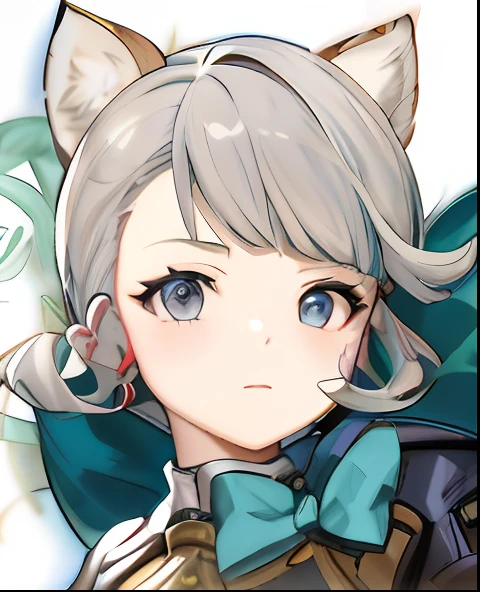 Anime character with bow tie and cat ears, Ayaka Genshin impact, ayaka game genshin impact, neferpitou, Genshin impact's character, Moon Rias, crisp clear rpg portrait, granblue fantasy, shikamimi, Valentina Shuffle, character art of maple story, Genshin, , Fine details. Girl Front