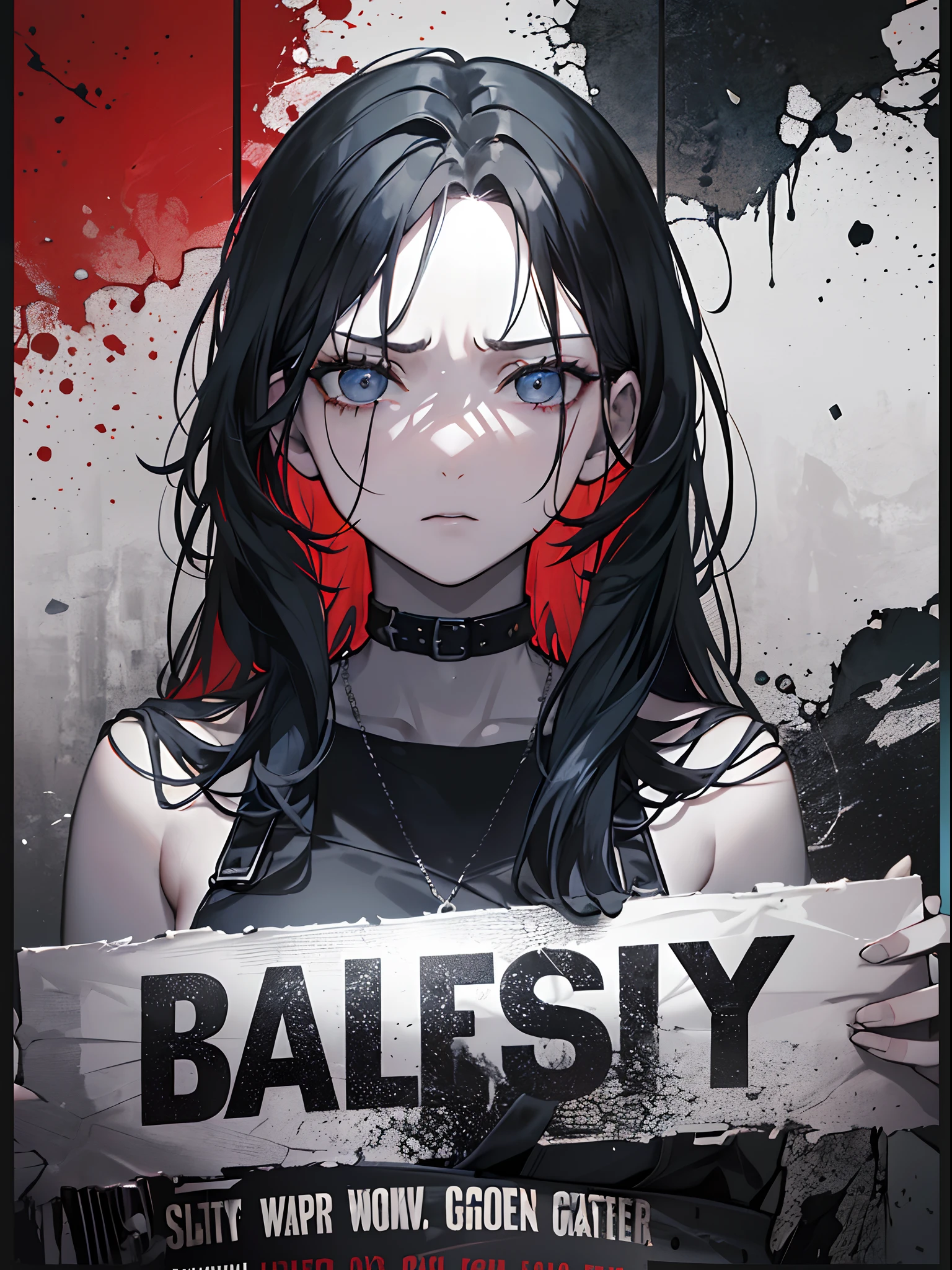 ((((dramatic))), (((gritty))), (((intense))) film poster featuring a young woman as the central character. She stands confidently in the center of the poster, wearing a stylish and edgy outfit, with a determined expression on her face. The background is dark and gritty, with a sense of danger and intensity. The text is bold and attention-grabbing, with a catchy tagline that adds to the overall feeling of drama and excitement. The color palette is mainly dark with splashes of vibrant colors, giving the poster a dynamic and visually striking appearance,tachi-e