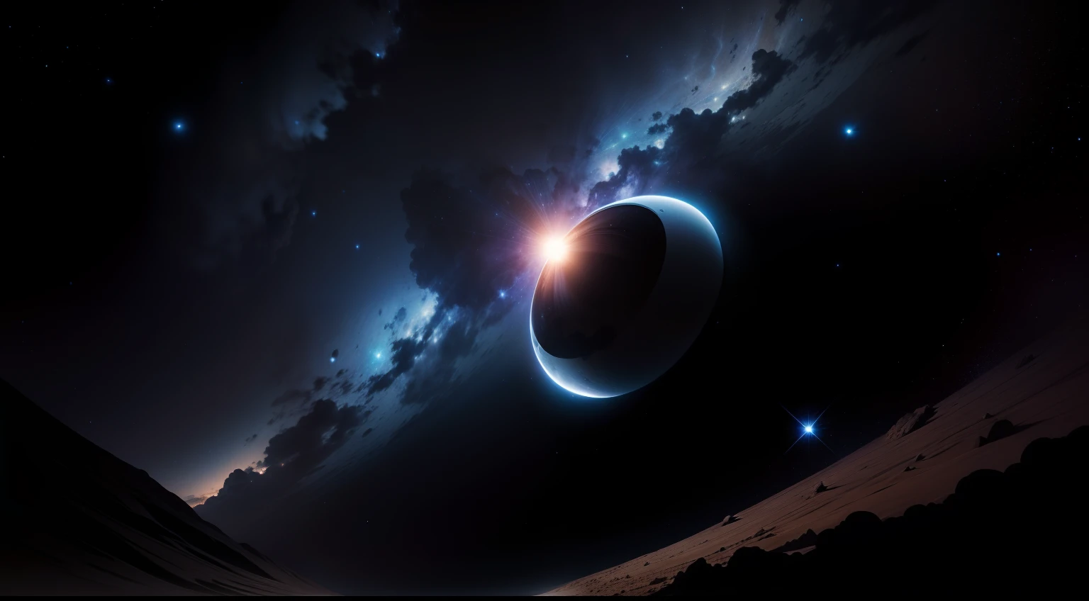 kosmos，Starry sky in the background，black hole，