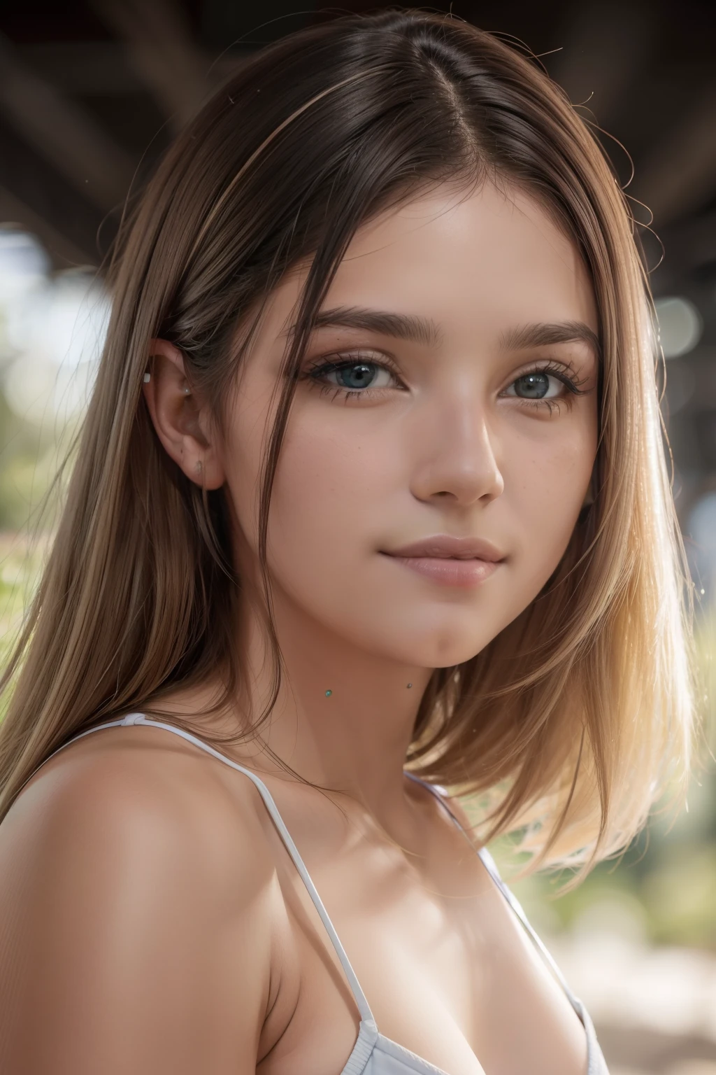 ((melhor qualidade)), ((ultra res)), ((fotorrealista:1.4)), (detalhes complexos), 22 anos, cabelo loiro, rosto perfeito, maquiagem:1.5, luz no rosto, (detalhe facial com suor), (corpo inteiro malhado), (background academia)