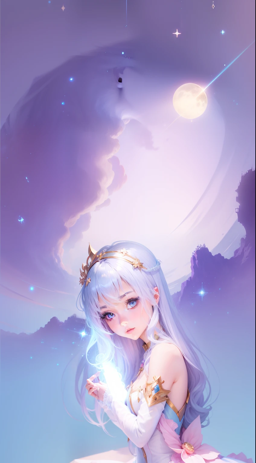 Fantastical animesque a beauty girl kosmos stele