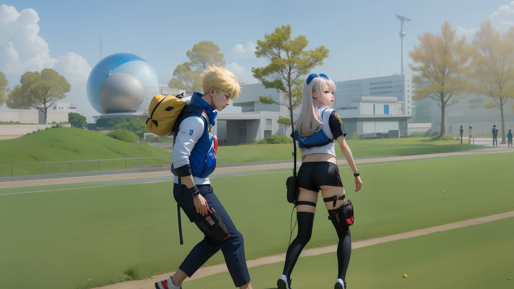 Anime, realistic, 2 person, boy and girl, Korea,