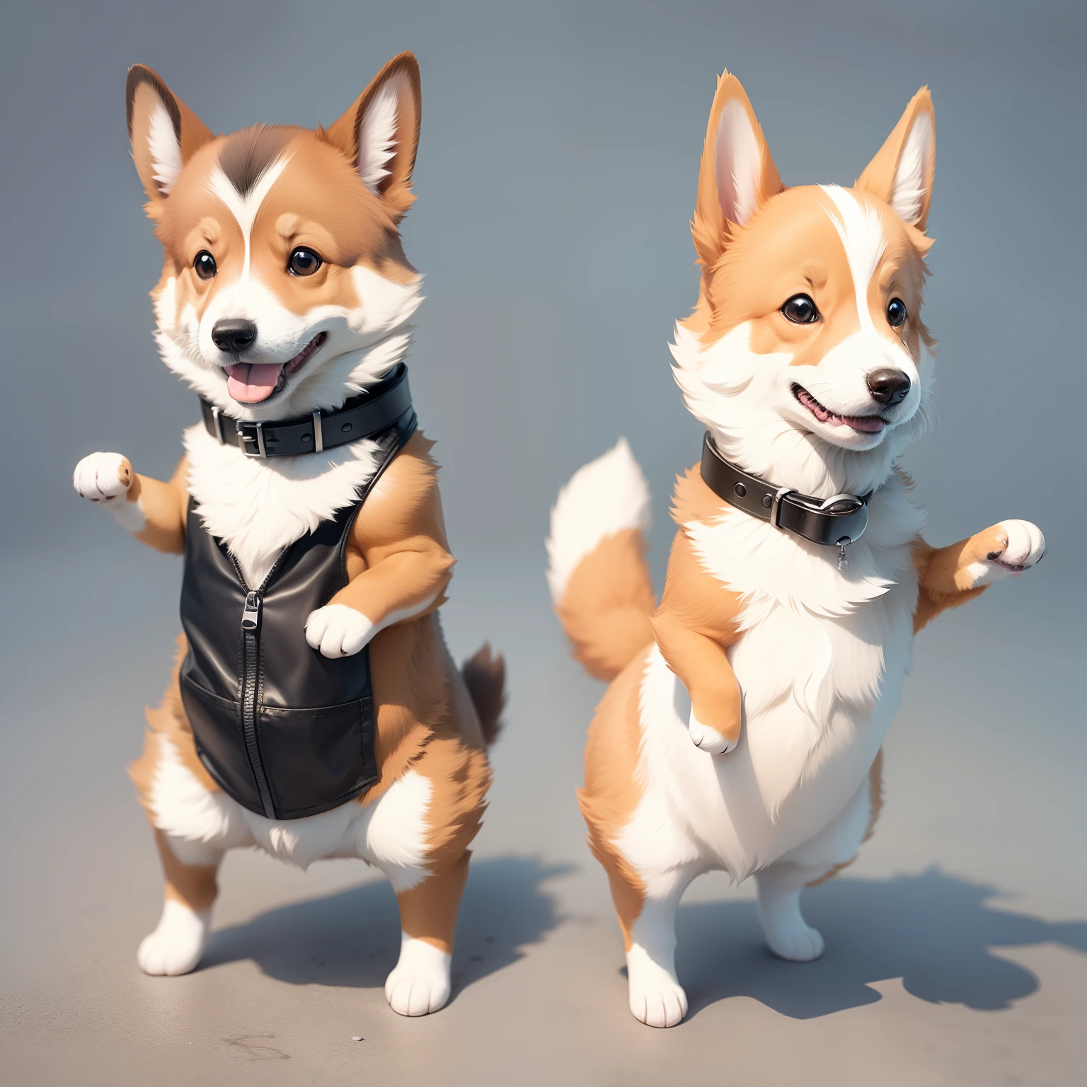 Corgi couple avatar cute stick figure two-dimensional