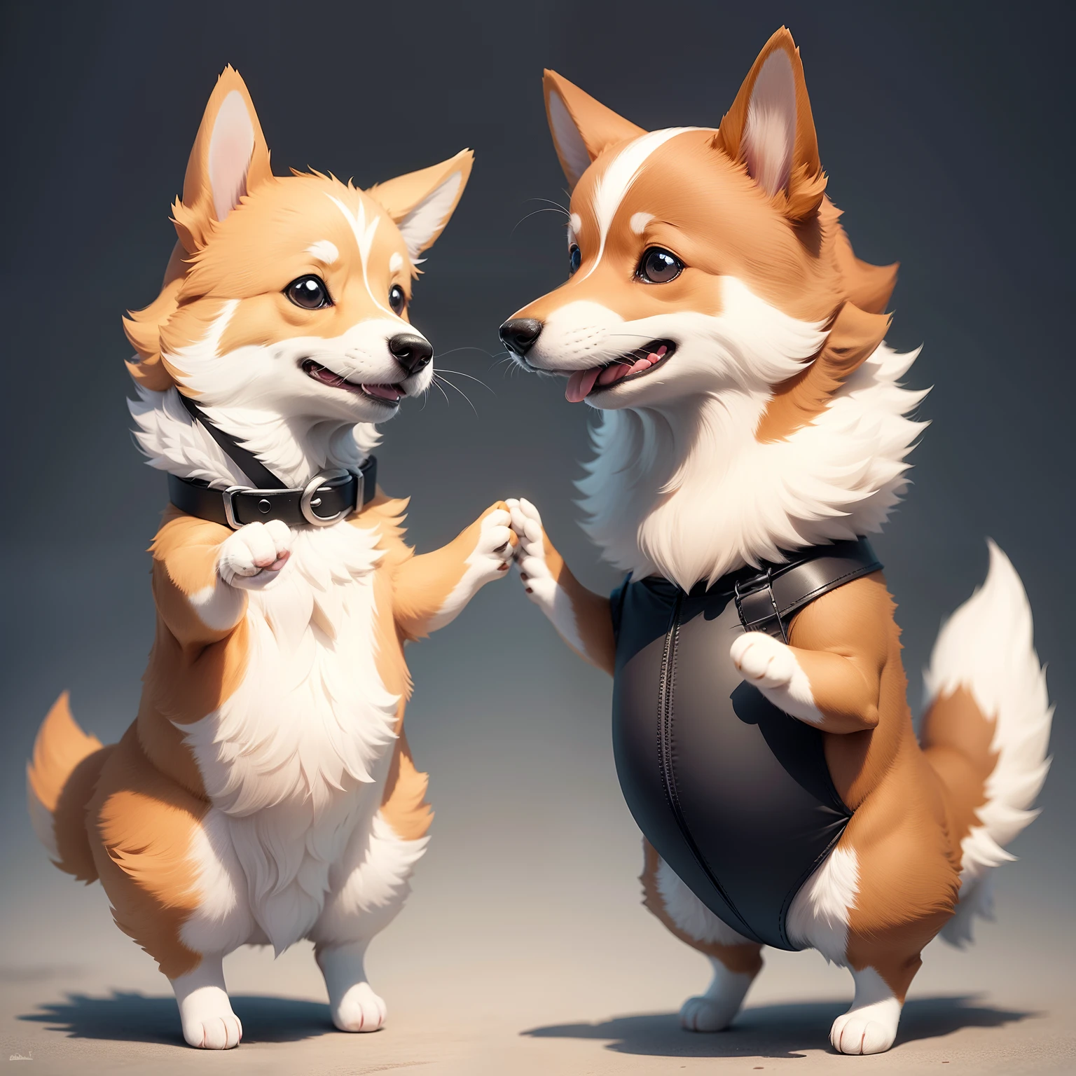 Corgi couple avatar cute stick figure two-dimensional