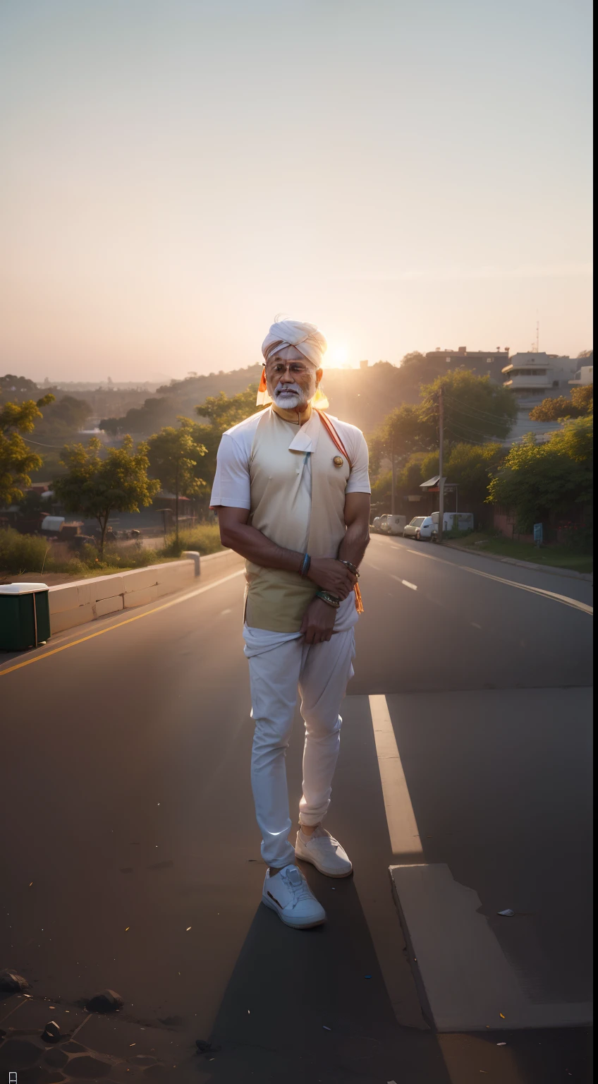 Indian flags in background realistic light