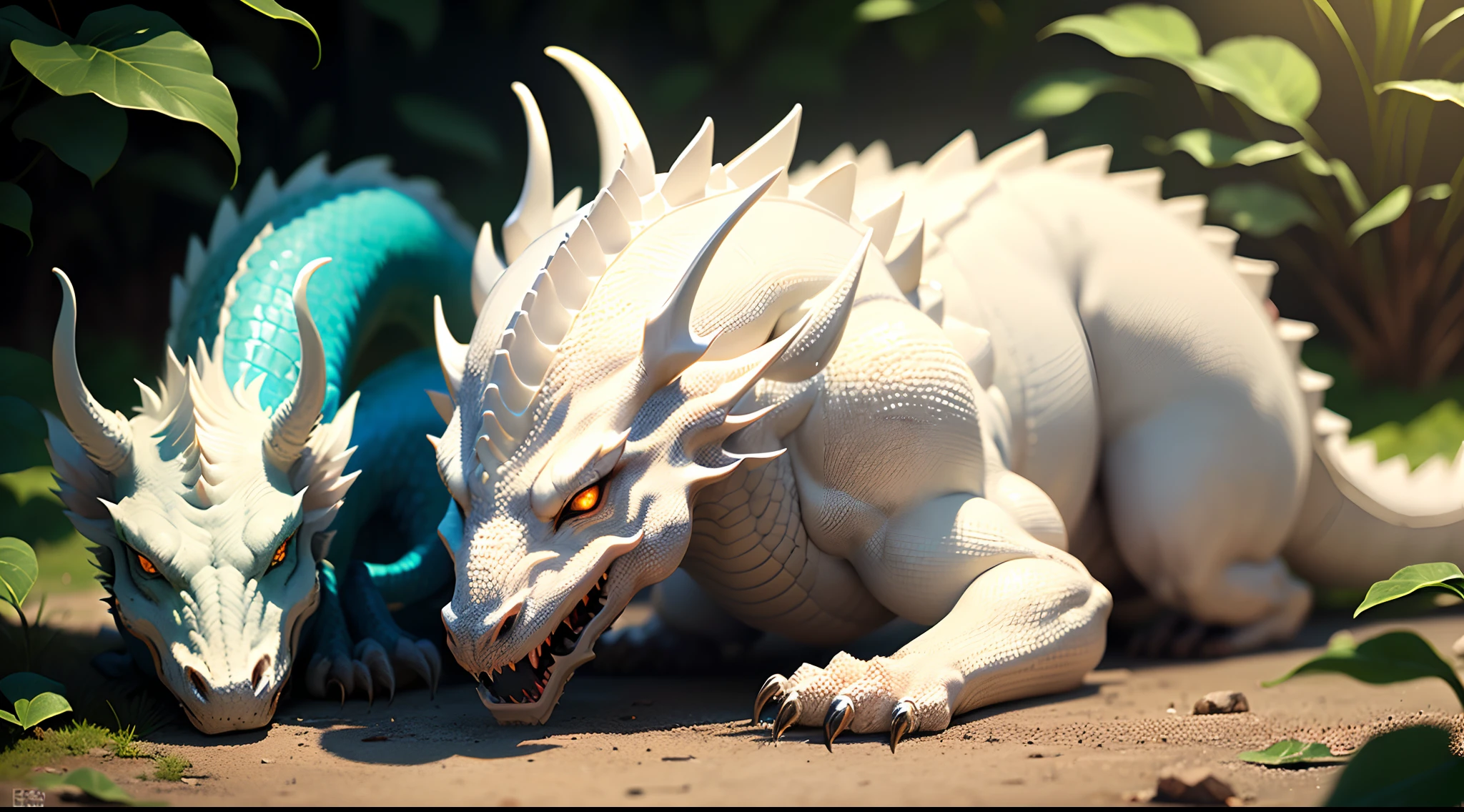 Green-eyed white dragon