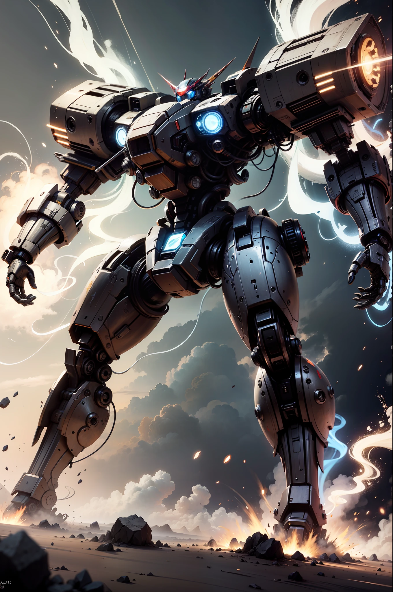 An Asian-European beauty wearing a mecha