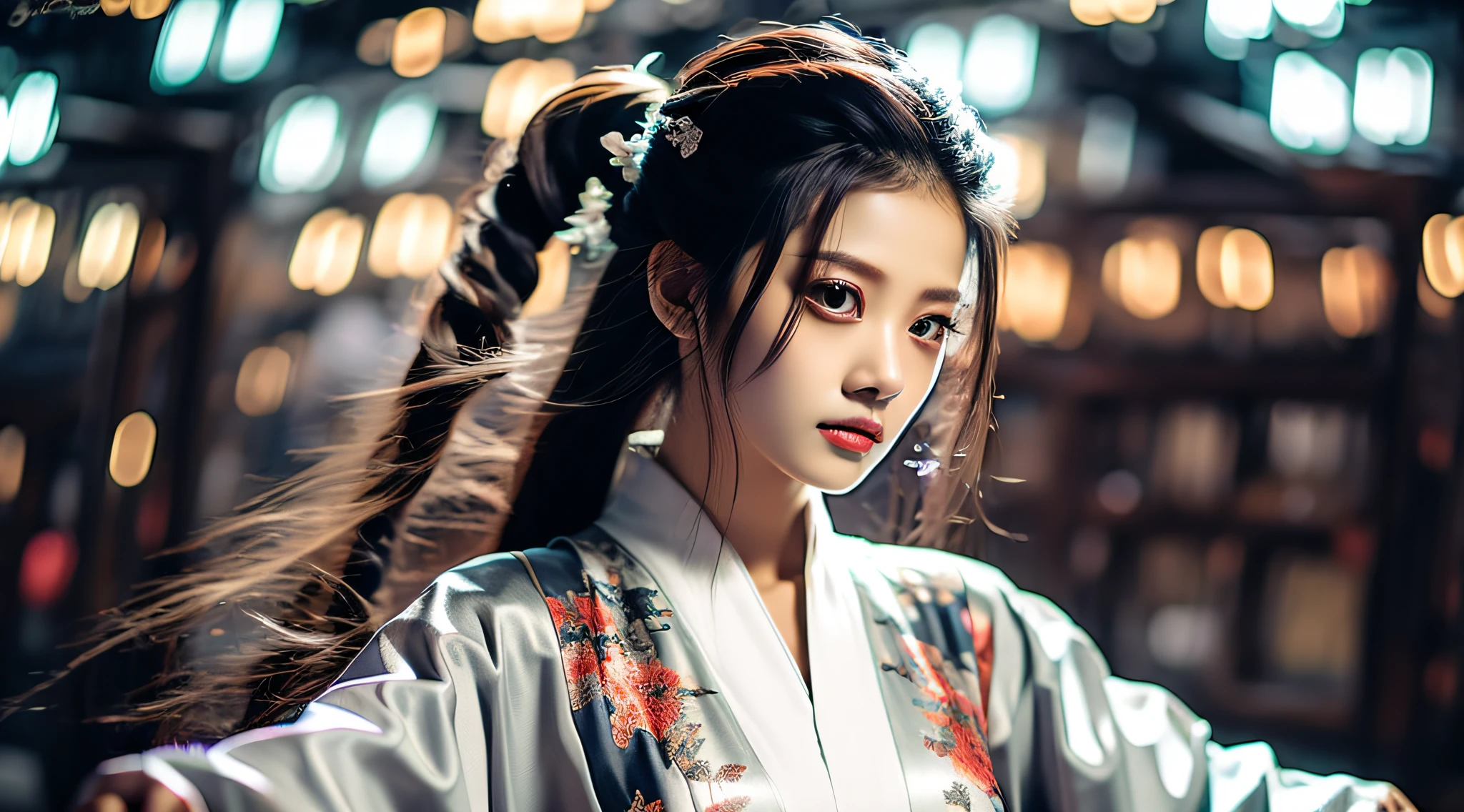 best quality, masterpiece, highres, wuxia 1girl, china dress, super Beautiful face, super beautiful eye, super beautiful hair