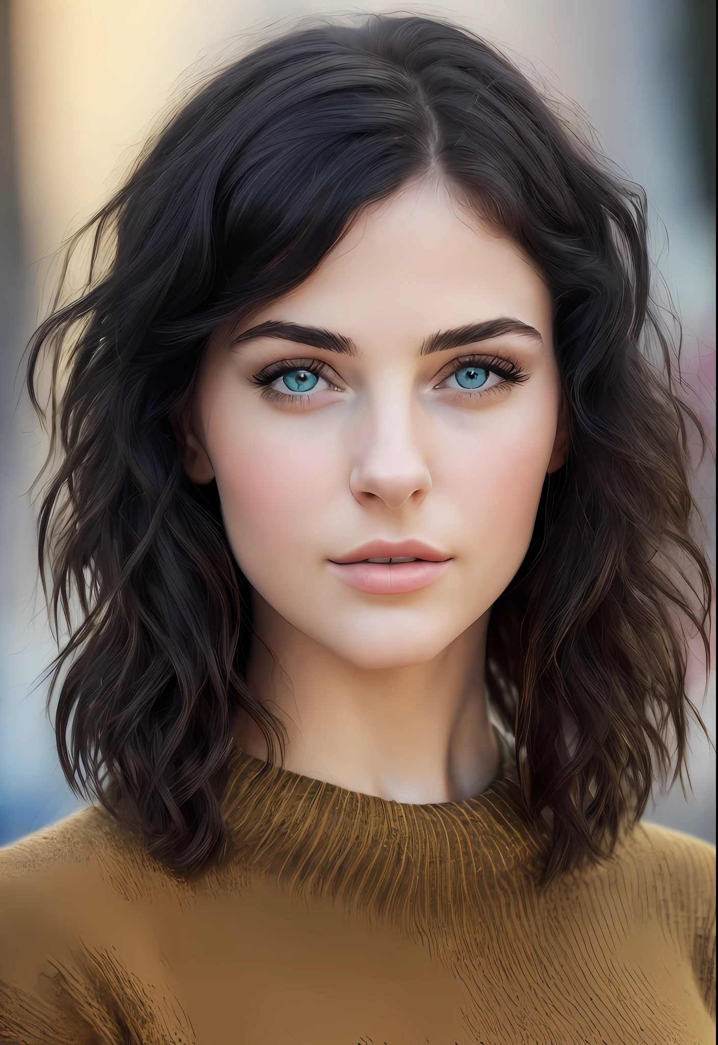 (masterpiece:1.3), (8k, photorealistic, RAW photo, best quality: 1.4), (1girl), beautiful face, (realistic face), (black hair, short hair:1.3), beautiful hairstyle, realistic eyes, beautiful detailed eyes, (realistic skin), beautiful skin, (sweater), absurdres, attractive, ultra high res, ultra realistic, highly detailed, golden ratio