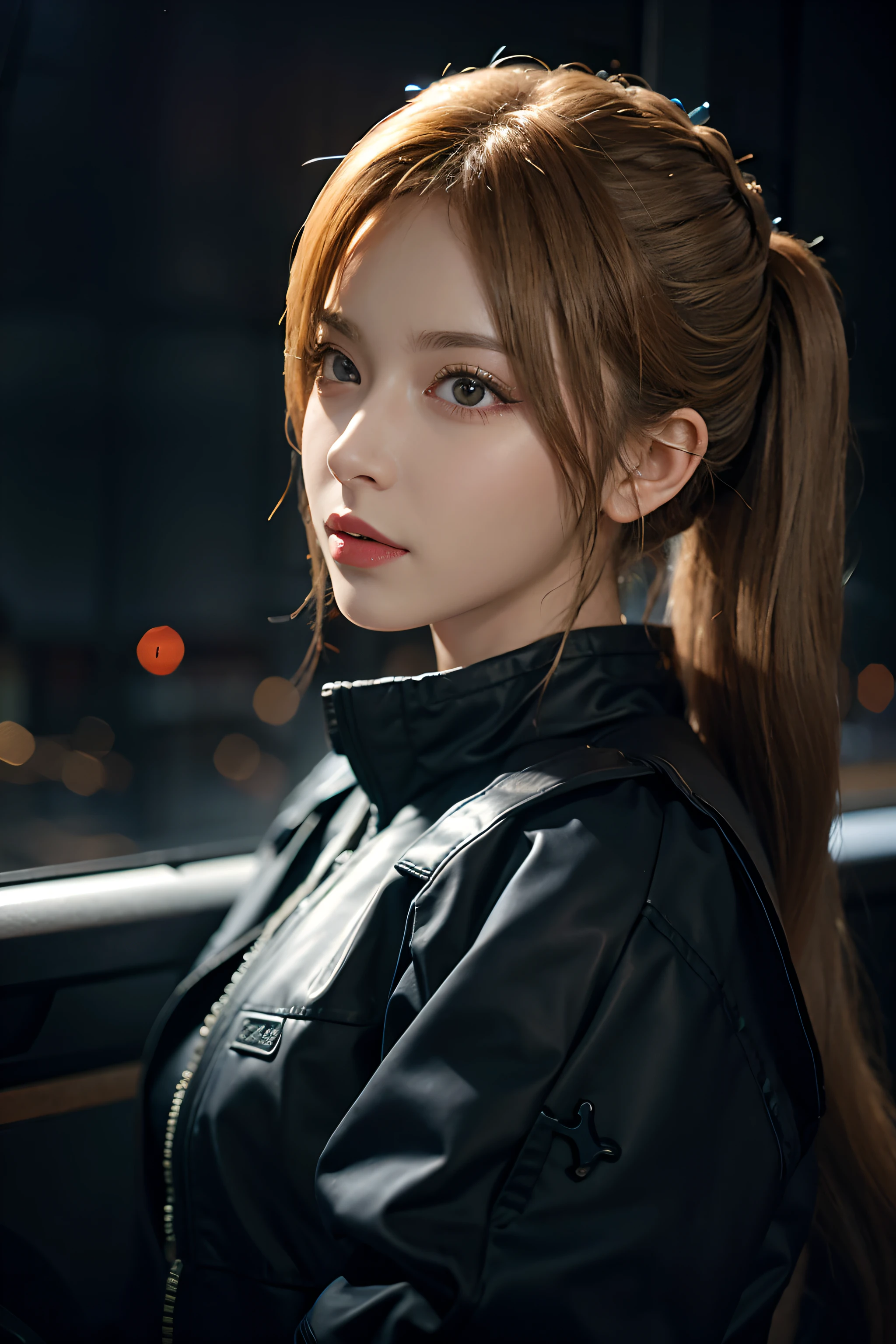 Futuristic blonde girl