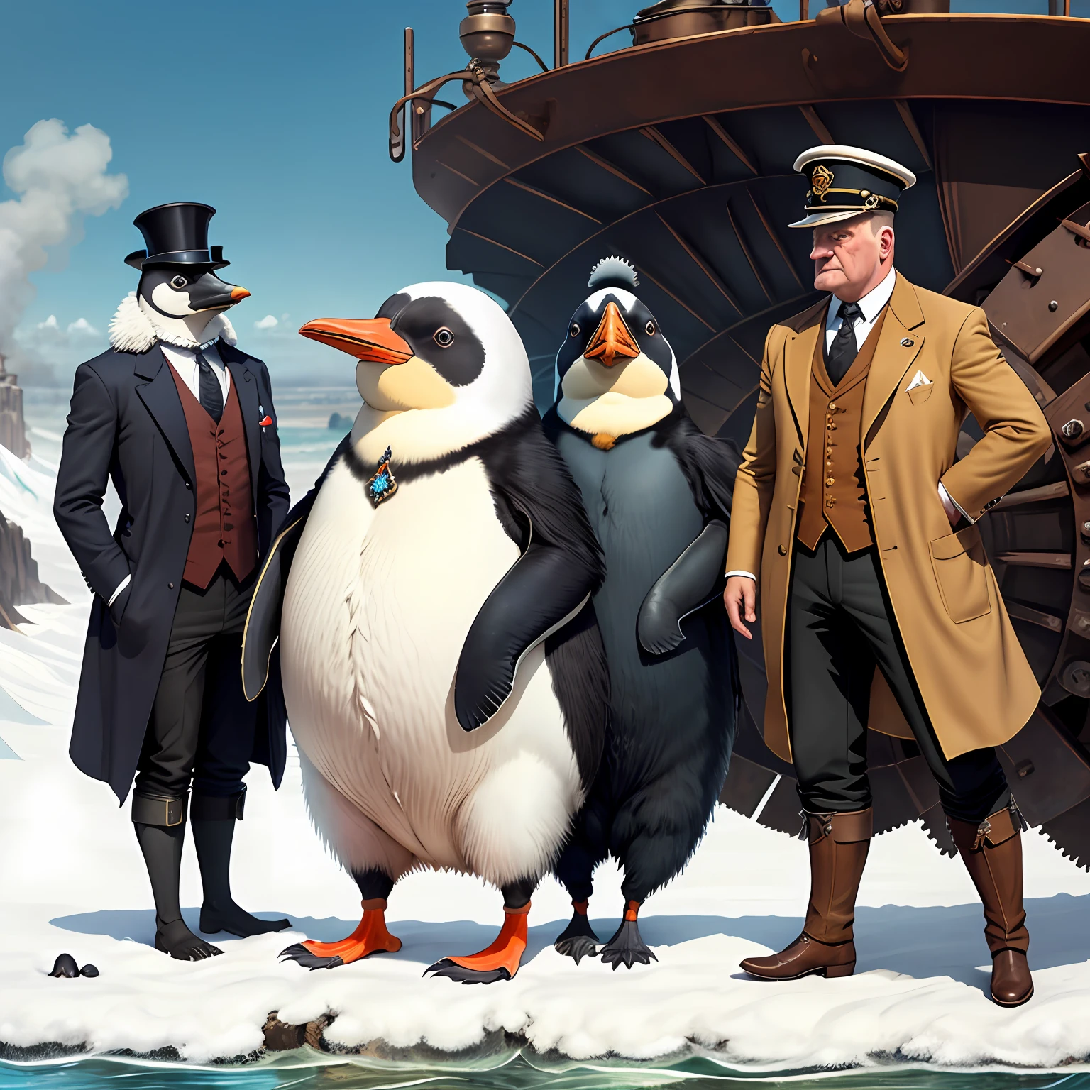 pinguin,nobles,karo,Steam machinery,tanks,Europeans