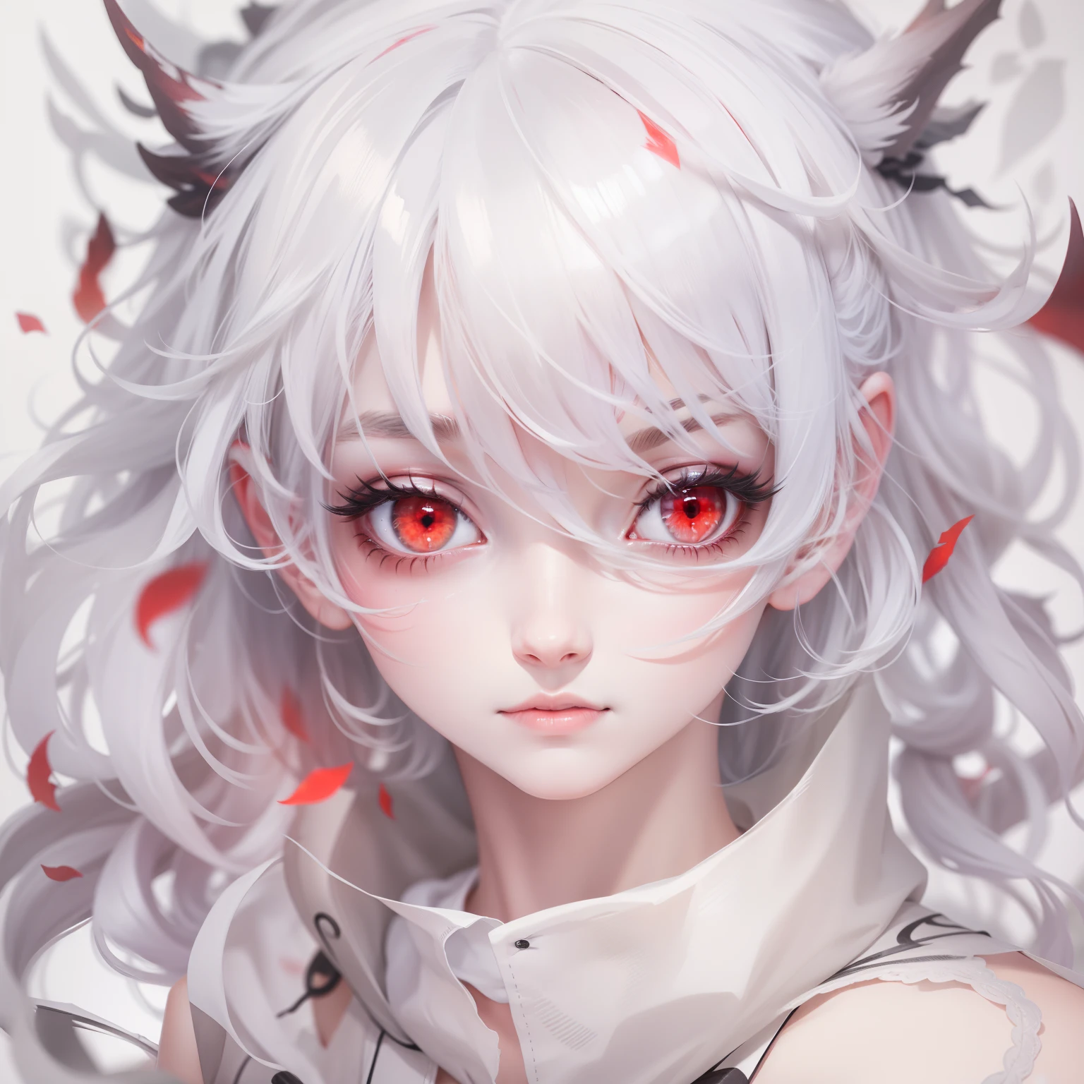 White-haired girl with red eyes