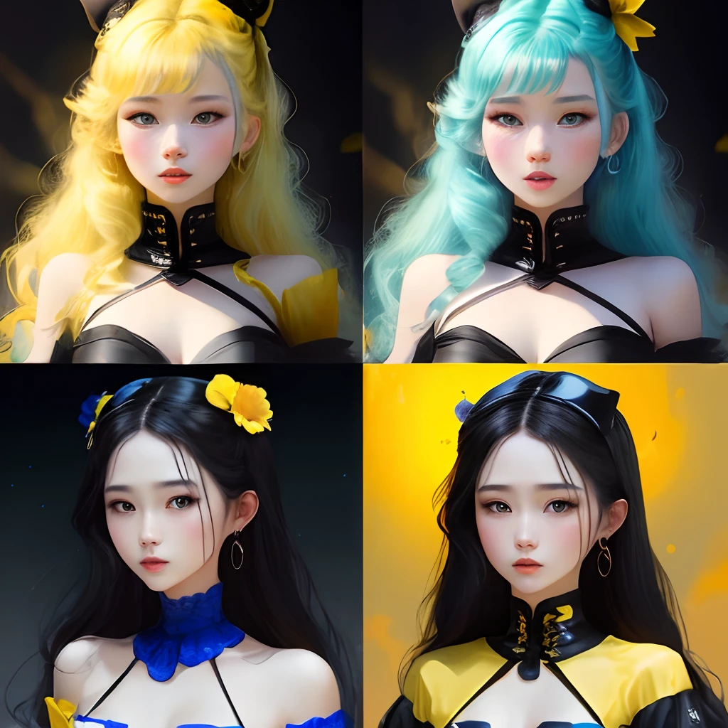 Money + color yellow + blue + black