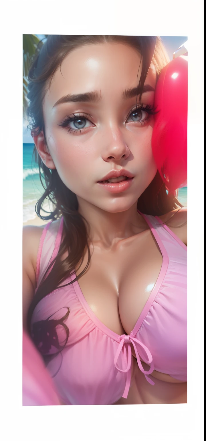 Huge Breast, bikini, realistic face, photorealastic,