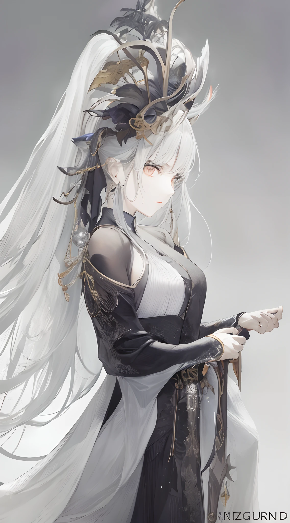 a close up of a woman in a black dress holding a sword,a character portrait by Yang J,The popularity of CGsociety,Fantasyart,Beautiful character painting,Guviz-style artwork,Guvitz,Black Hanfu,A flowing black robe,full-body wuxia,epic exquisite character art,Stunning character art,beautiful female assassin,Fine,tmasterpiece,18+,Cover your breasts,Good-looking,Full of details