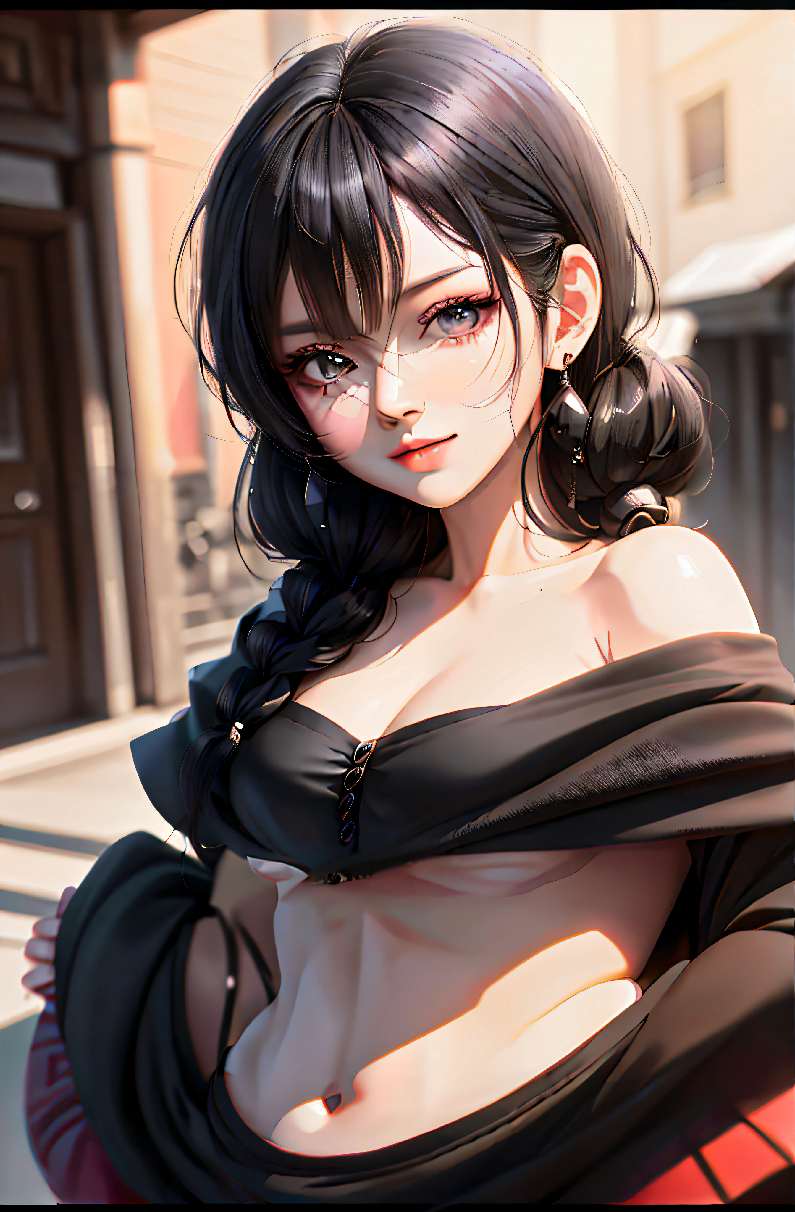 Anime - Stylistic image of a house woman in a black dress, Guviz-style artwork, photorealistic anime girl rendering, 3 d anime realistic, Realistic anime 3 D style, Smooth anime CG art, 8K Artgerm bokeh, Photorealistic anime, realistic anime artstyle, anime realism style, [ 4 K photorealism ]!!