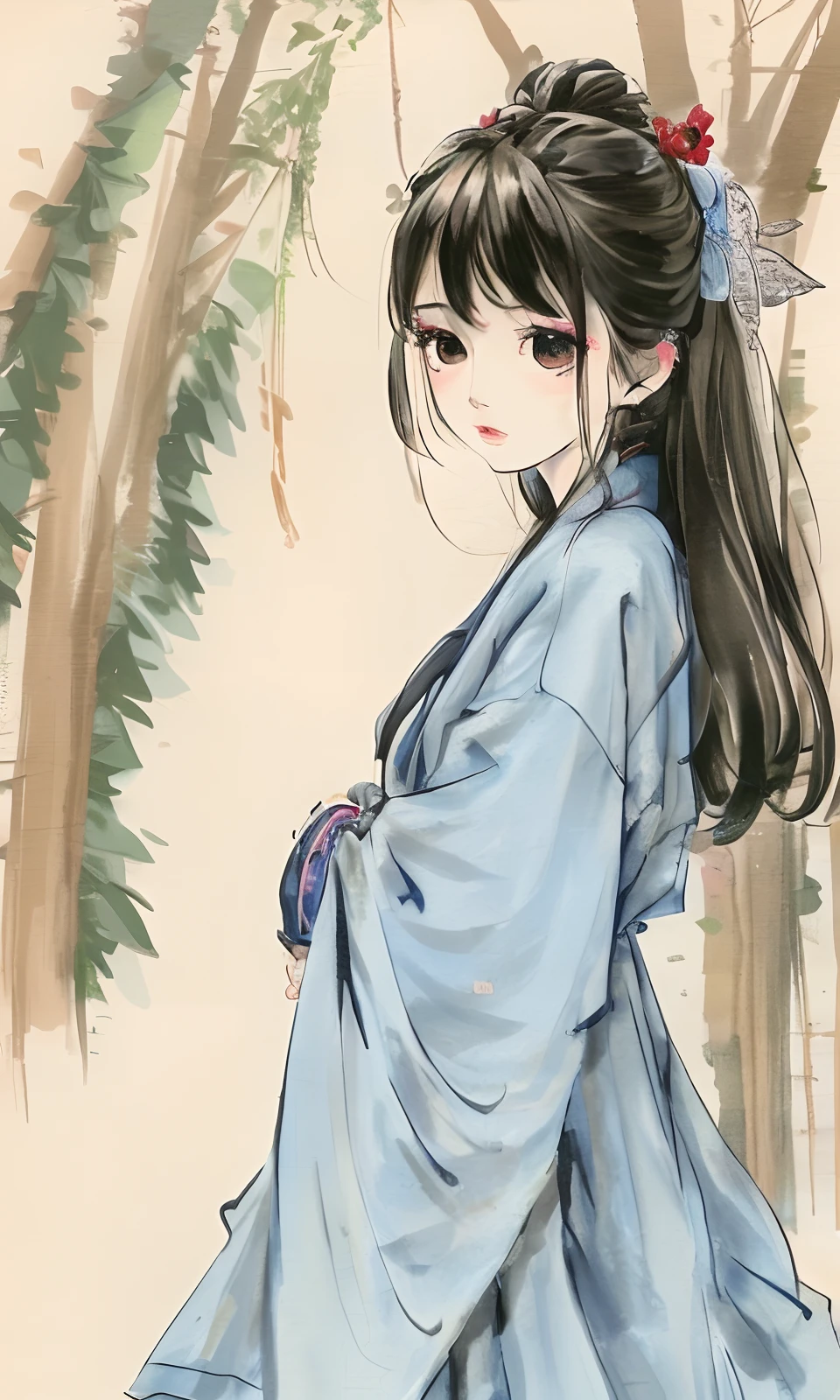 masterpiece, best quality, wuxia 1girl