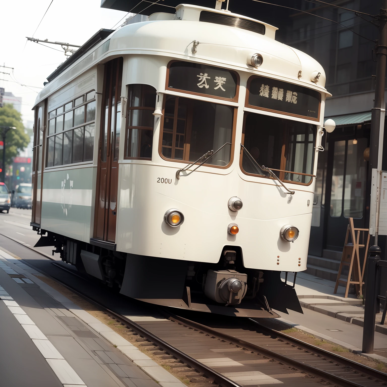 white colors，trams，Minoru Kasugano，realisticlying，Raised sexy
