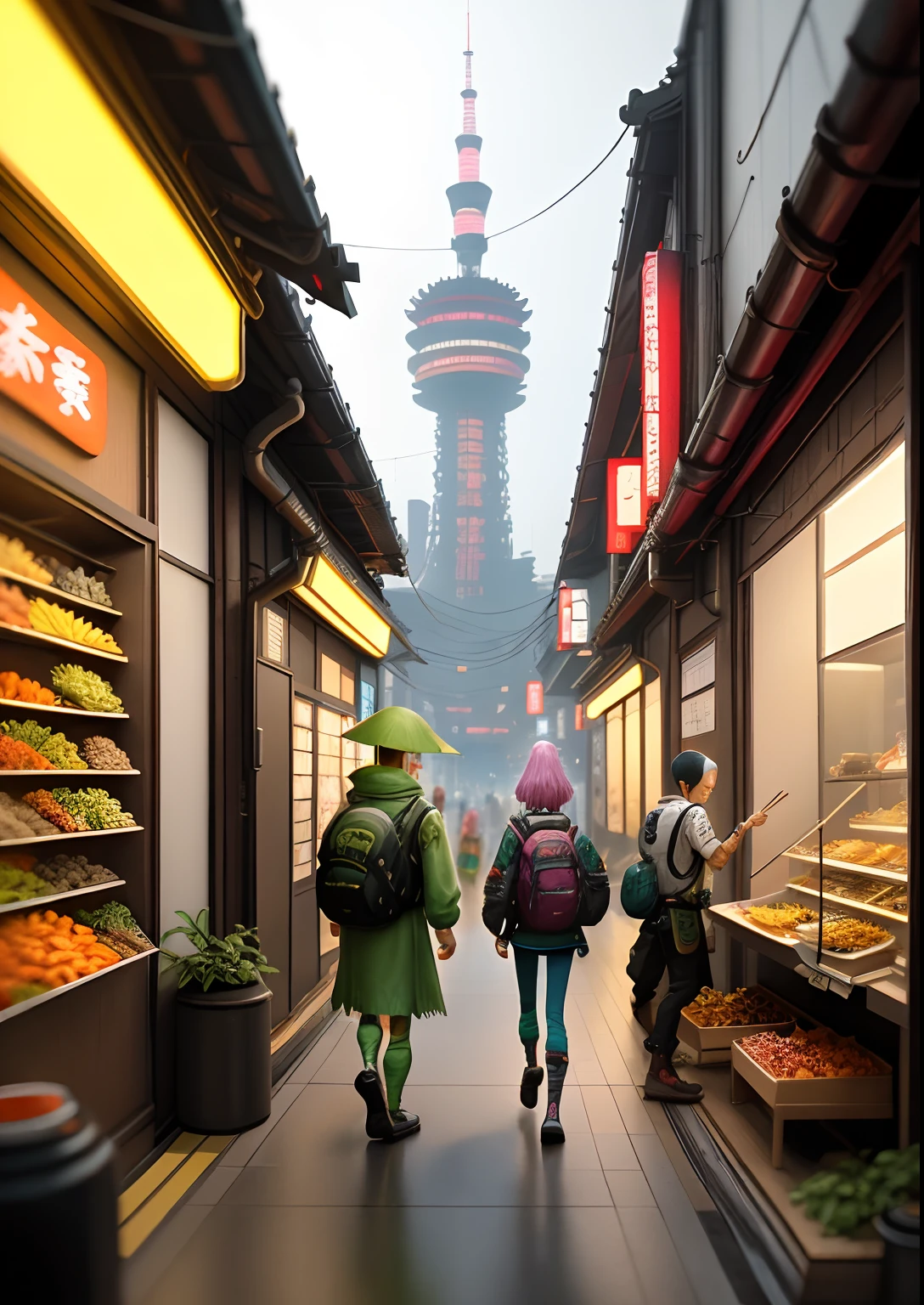 Protozoan elves, profundeza da terra, mais cogumelos boletos, 8k HD, arvores Akira vila japonesa, image 1080 HD Full cyberpunk Japan people elves red light, vegetable noodles algae, corais modelo 3D, cyberpunk 2077 tokyo, comida ramen tokyo cyberpunk Hiroshima 2077 kyoto, kobe nagoya