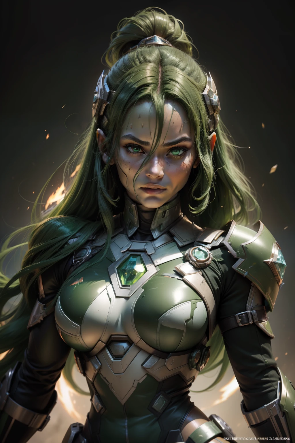 ((toda a pele verde)) Gamora is a lethal warrior in the Marvel Universe, conhecida por sua pele totalmente verde e habilidades de combate excepcionais. she murders while becoming an essential part of the Guardians of the Galaxy. Your determination, Astute and complex connections make her an intriguing and multifaceted figure.
(best quality: 1.0), (Ultra Highres: 1.0), rosto e olhos altamente detalhados, (fotorrealista: 1.2)
