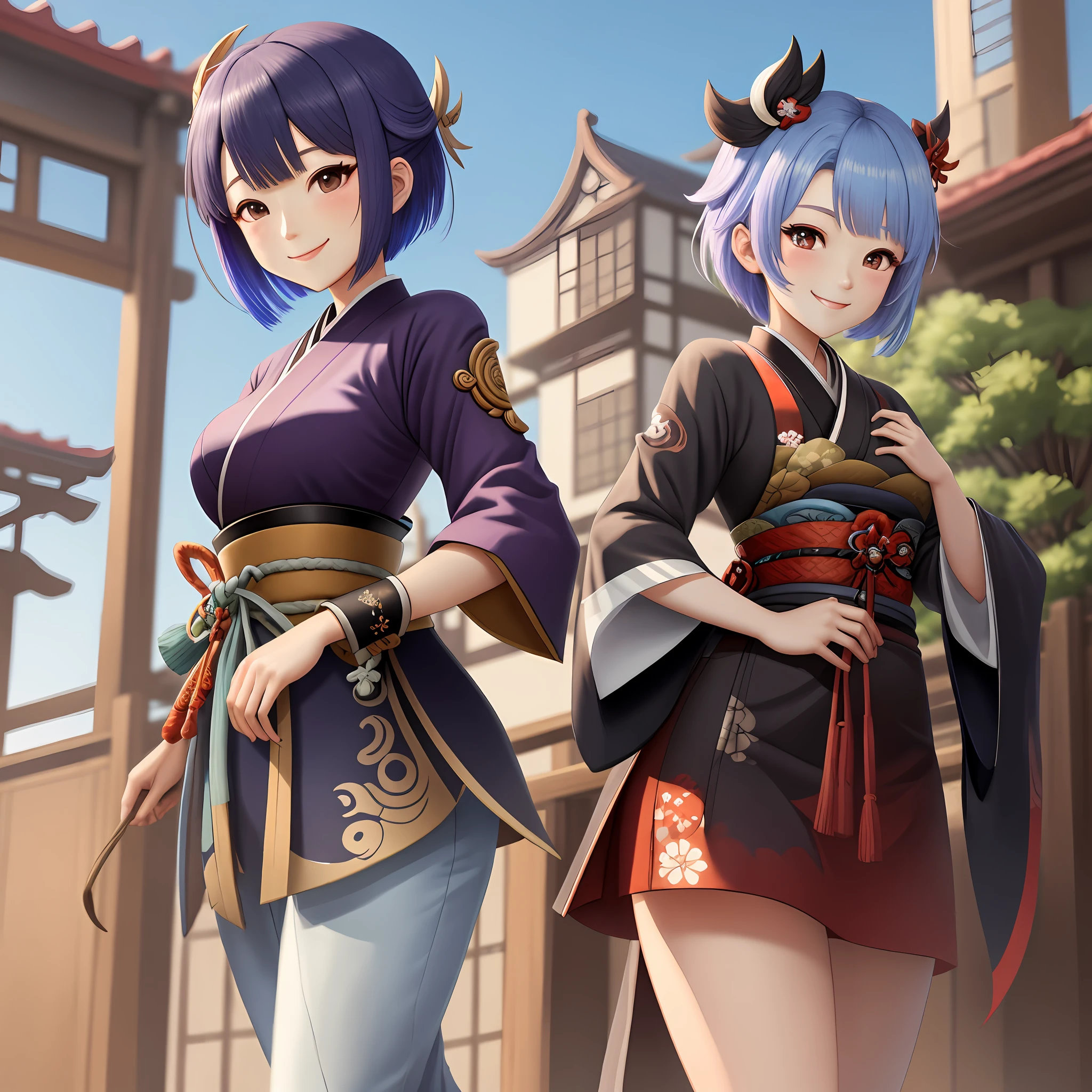 Genshin smiled short hair