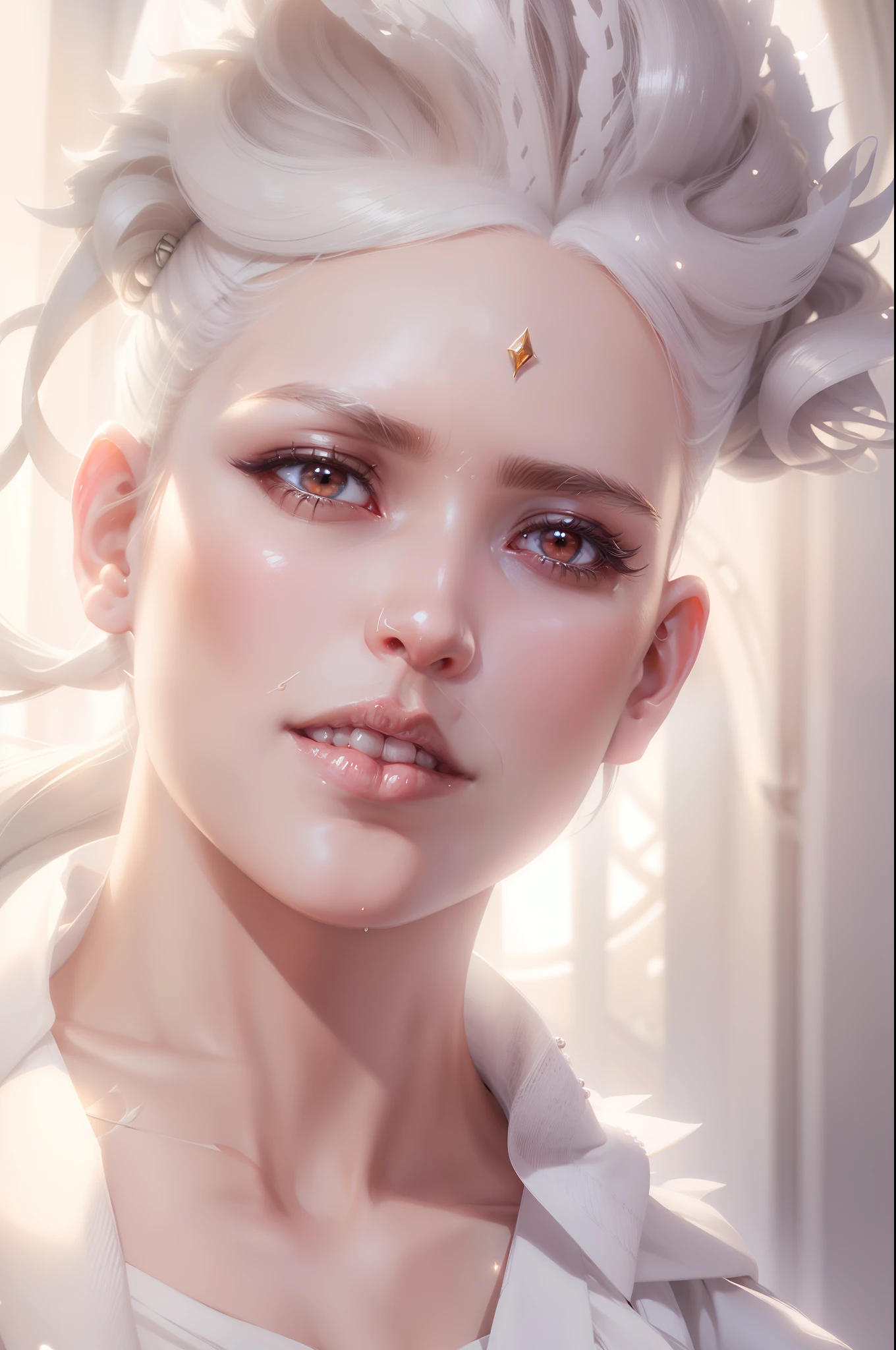 a close up of a woman with long hair wearing a white dress, 3 d render character art 8 k, a beautiful fantasy empress, 8k high quality detailed art, beautiful and elegant elf king, photorealistic anime boy render, ((a beautiful fantasy empress)), smooth anime cg art, beautiful elven Prince, 3 d anime realistic, 8k portrait render