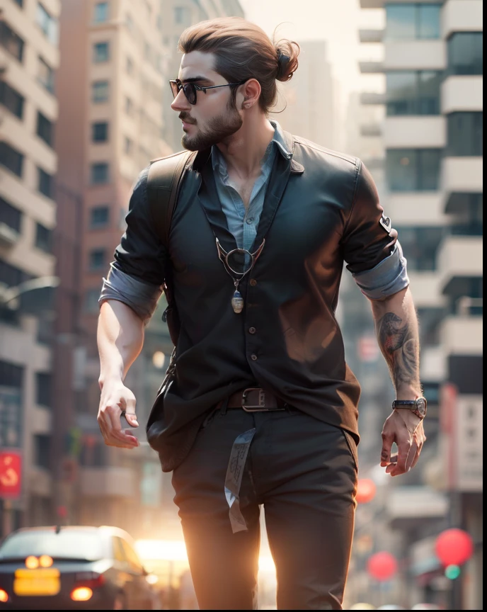 Change the background of the model with modern city