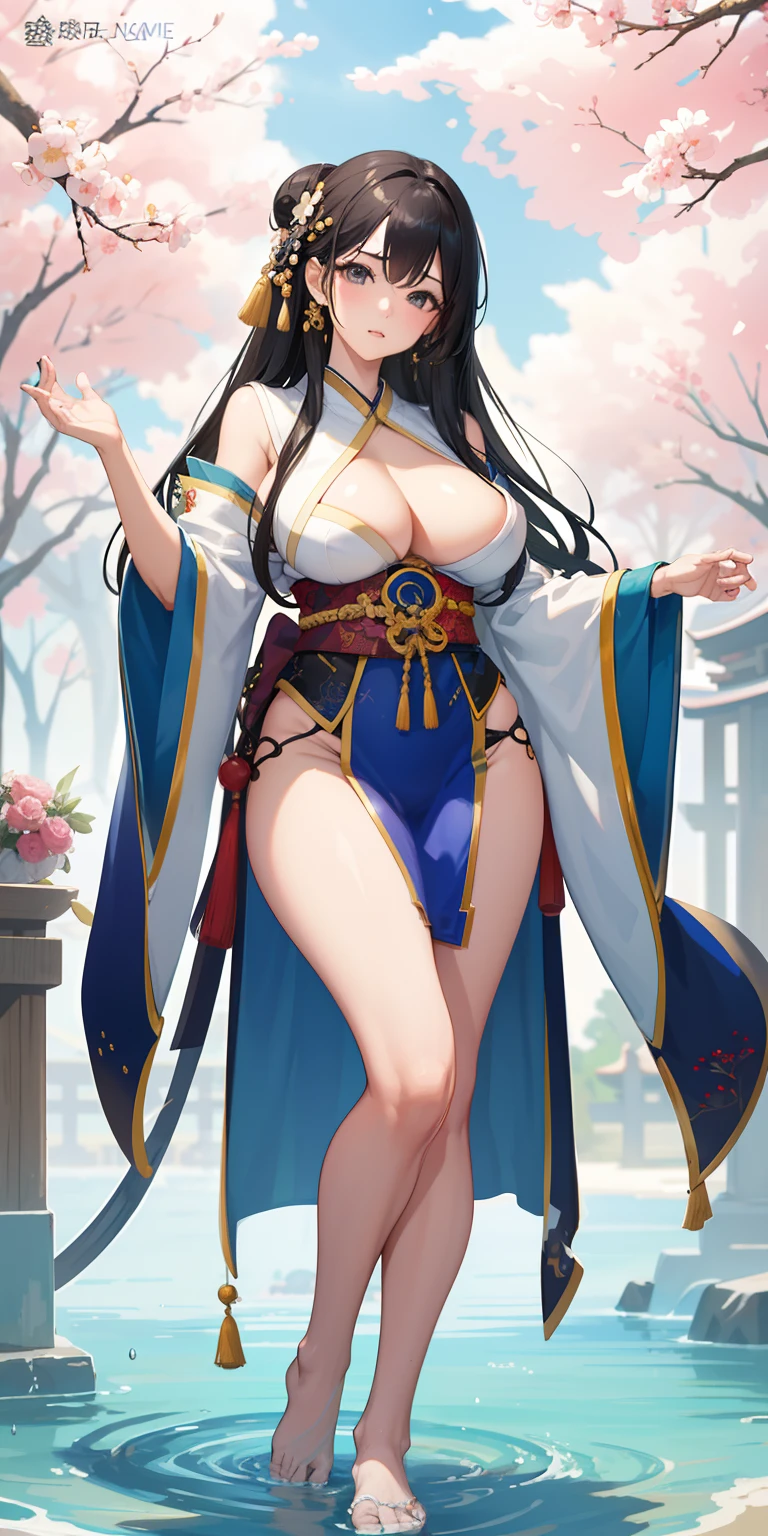 Top image quality、8ｋ、reallistic、real picture、hight resolution、Beautiful woman、Supreme Beauty、beautiful countenance、Beautiful nose、beautidful eyes、Mysterious、full body Esbian、thighs thighs thighs thighs、de pele branca、silky、Ninja clothes、japanese-inspired、Japanese style hyper detailed., Insane details