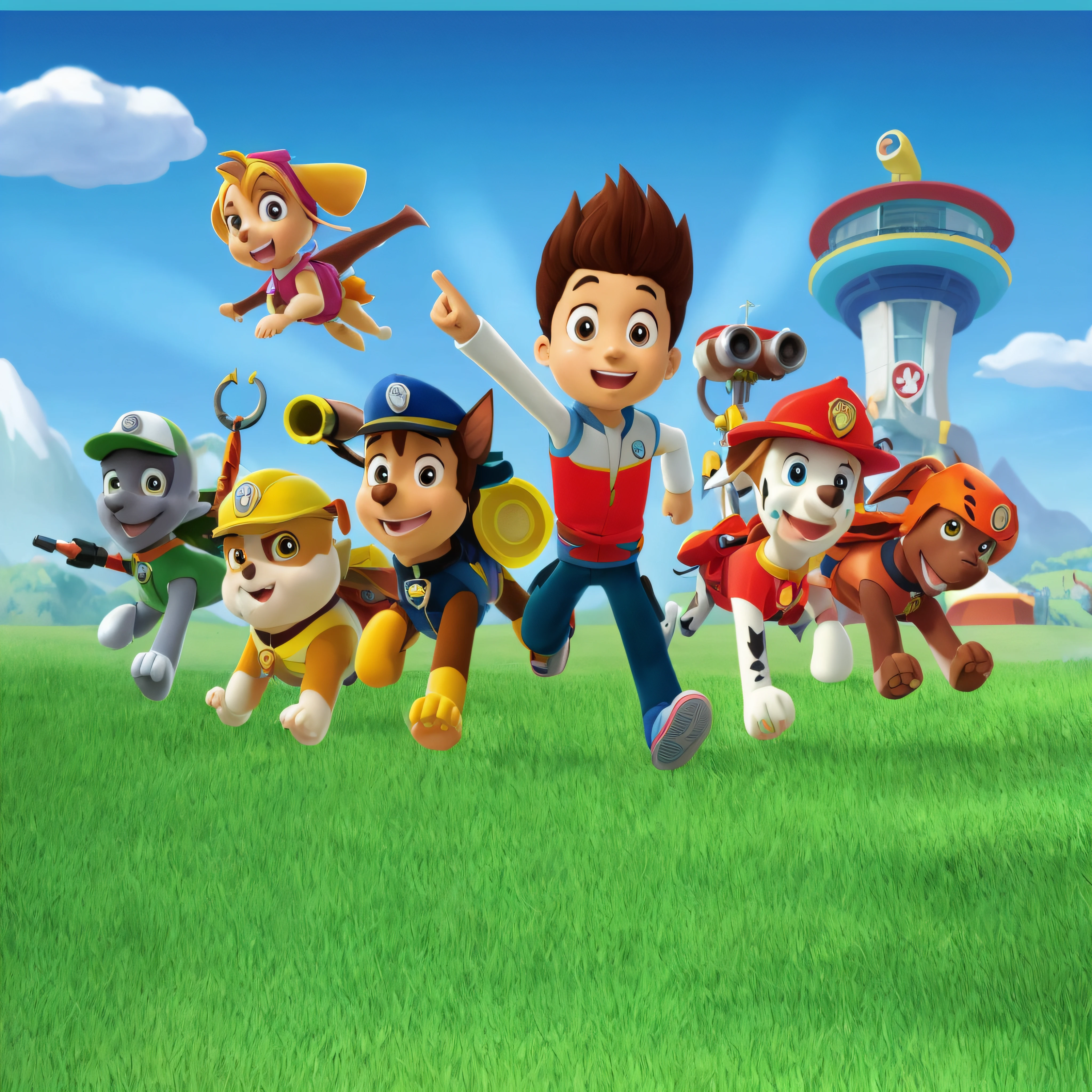 patrulha pata em movimento, patrulha pata, arte promocional, Arte Oficial, animated series, Nickelodeon, fan art, animated cartoon series, programa de TV infantil, hero, imagem promocional, sem texto, Arte da sede, promocional ainda, imagem promocional, Arte Promocional, arte chave, children's animated films, arte promocional do filme, arte oficial, imagem vazada, Parque John
