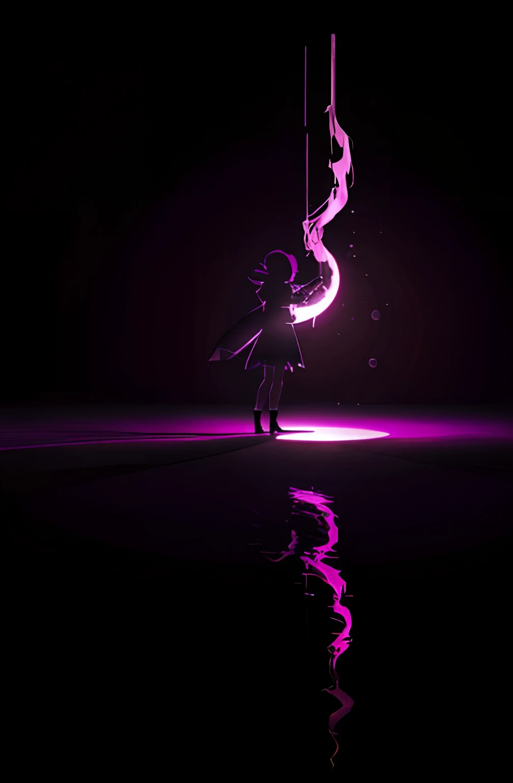 magia, siluette, black andwhite, Purple flat