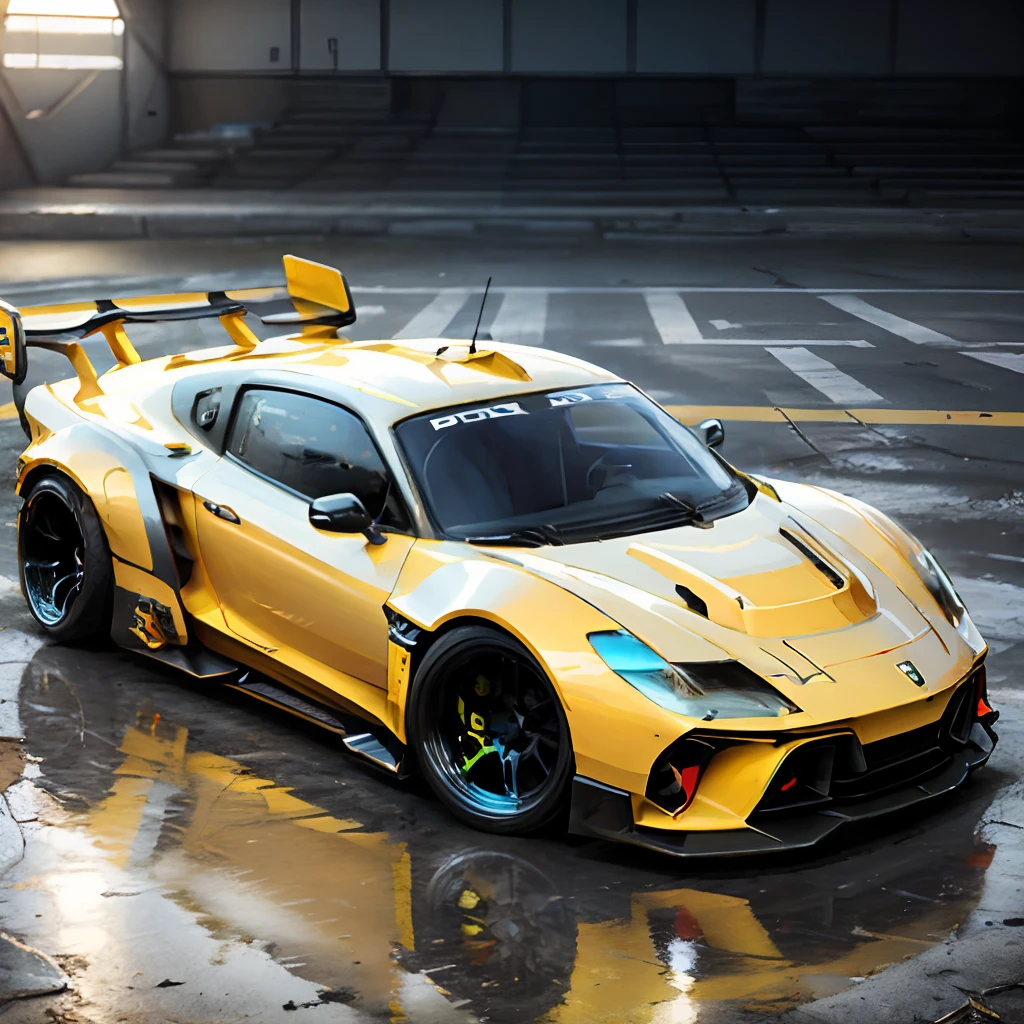 Sci-fi sports car cyberpunk mecha style