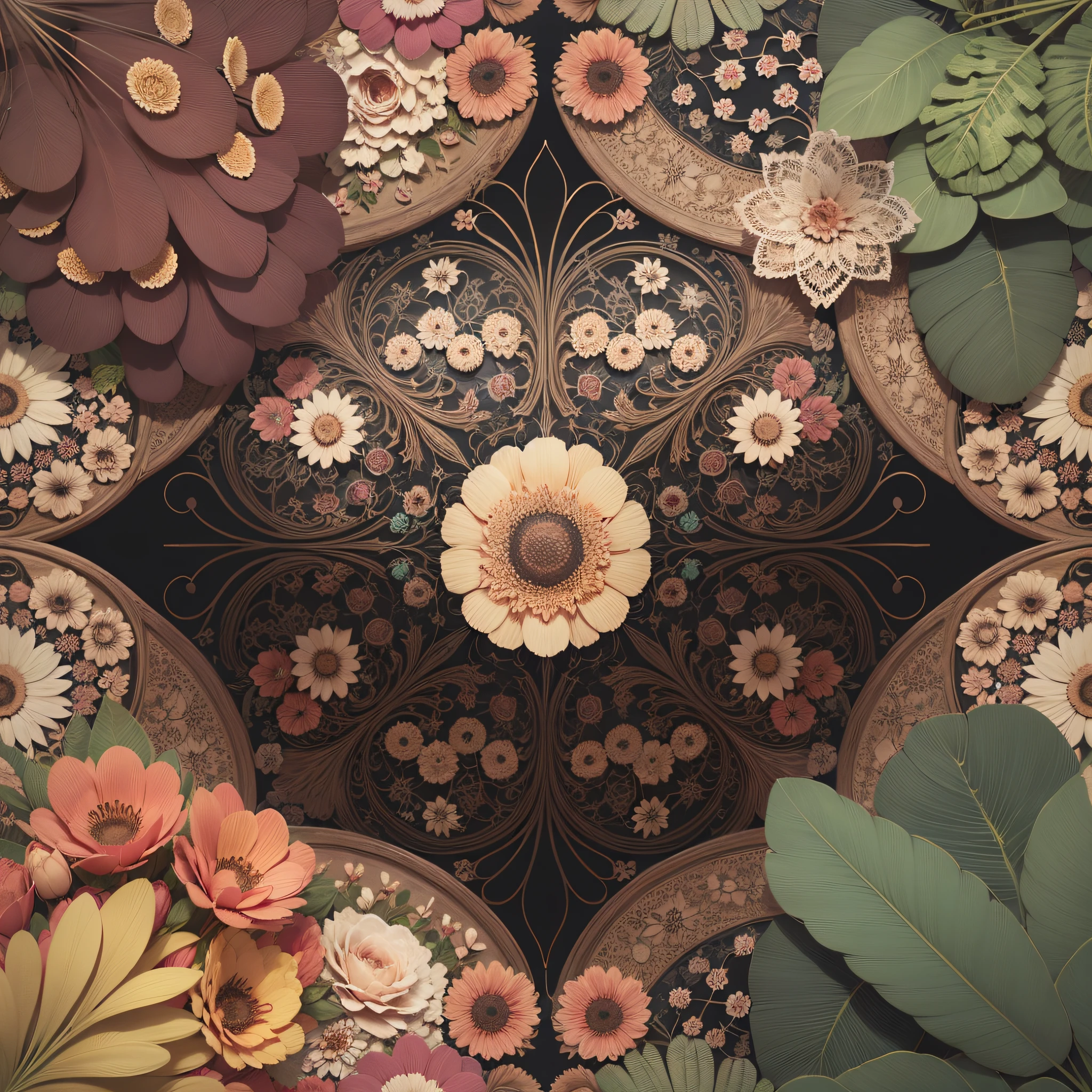 seamless 3d floral pattern multi colored