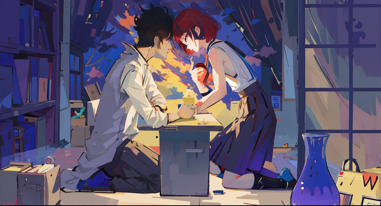 Anime style illustration, zerochan art, author：Uesaka Seka, by Kamagurka, conrad roset and makoto shinkai, author：New Art, zerochan, anime scene, author：Kiyochika Kobayashi, author：Kikukawa Sakaeyama，Official art illustration，