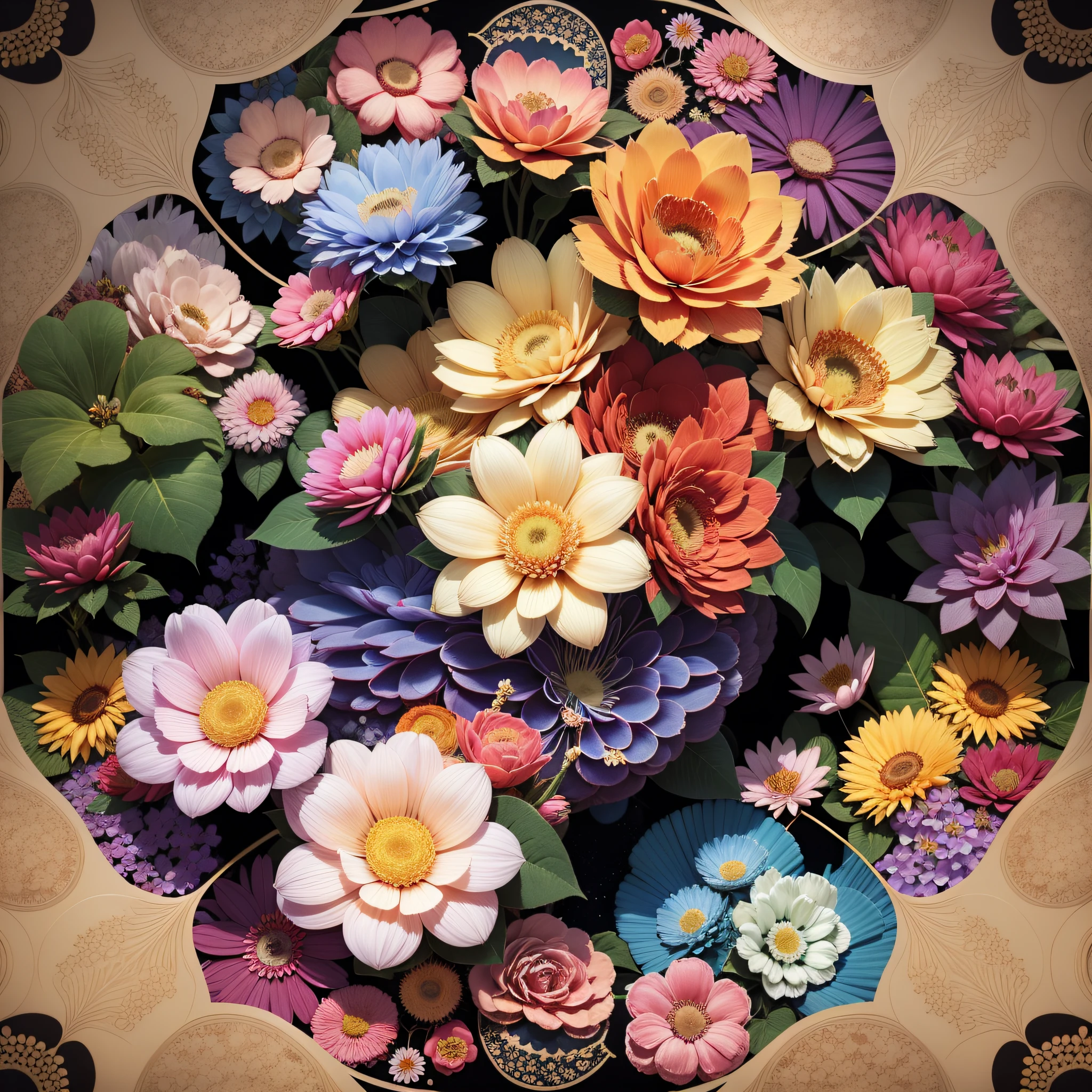 seamless 3d floral pattern multi colored