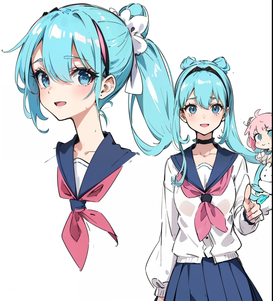 (:D:1.2),One boy. (masutepiece, of the highest quality, Kyoto animation style illustration, of the highest quality, offcial art, Aesthetics, Beautiful details, :1. 2),Lady Lady,Feminine boy,horse tailed, Break, (21 years old boy), Very detailed, extremely colorful, highest details, Break, (Medium breasts),(Blue eyes:1.2),(Neutral voice, Cute, Graceful, loli face,Aqua blue hair,a short bob,tareme, glistning skin, Hug the stuffed bunny, a playboy bunny,(Suit style, Short suit skirt,Long lace white gloves wet with sweat, Black cardigan:1.1), High socks with pink and yellow stripes,Pink Bunny Years Headband,Break,waving hands,Stand with a smile,(Keep one's mouth shut),Open legs,From the angle from below,The skirt flips in the wind,Visible with panties,Break,In front of the cash register at a convenience store,In front of the cash register
