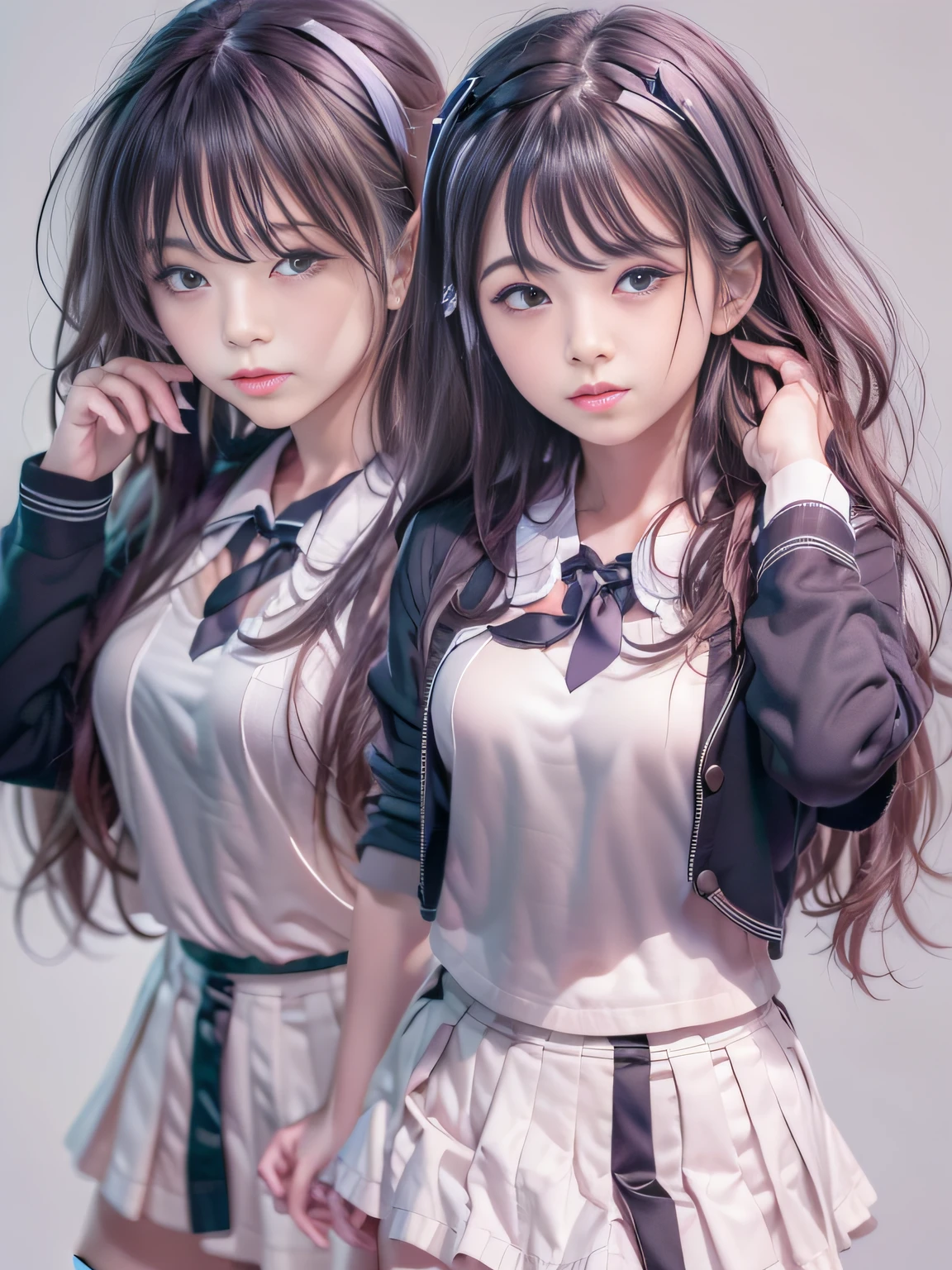retinas, masutepiece, ccurate, Anatomically correct, Textured skin, Super Detail, high details, High quality, awardwinning, Best Quality, hight resolution, Close up of girl in 8k dress and shirt, loose coat collar sailor uniform, thin head,magical school student uniform, japanese girl school uniform, monochromes, Cute dress, katelynn mini cute style, dressed with long fluent clothes, School uniform, magic school uniform, black and white clothes, Stylish dress, school girl in gothic dress, Black Quick, Elegant clothes,((small tits,Thin leg,skinny thigh)),slim figure,extremely detailed eye and face、beatiful detailed eyes,Beautiful skins,finely detail、smooth hair,Detailed hair,Ultra-fine hair,(Knee-length skirt:1.7),((skirt rift:1.6)),1girl in,small tits,Thin leg,独奏,Wearing underwear,Smaller face,realistic facial expression,(Face to feel:1.6),Enchanted,Nasty look,(o-face:1.4),Functional,milky skin,Soft lips,Raw photo,Expression in love,Shyness,Longing for love,Sex appeal in girls,The smell of sex appeal,Color makeup,Lowered eyebrows、Whitening effect,