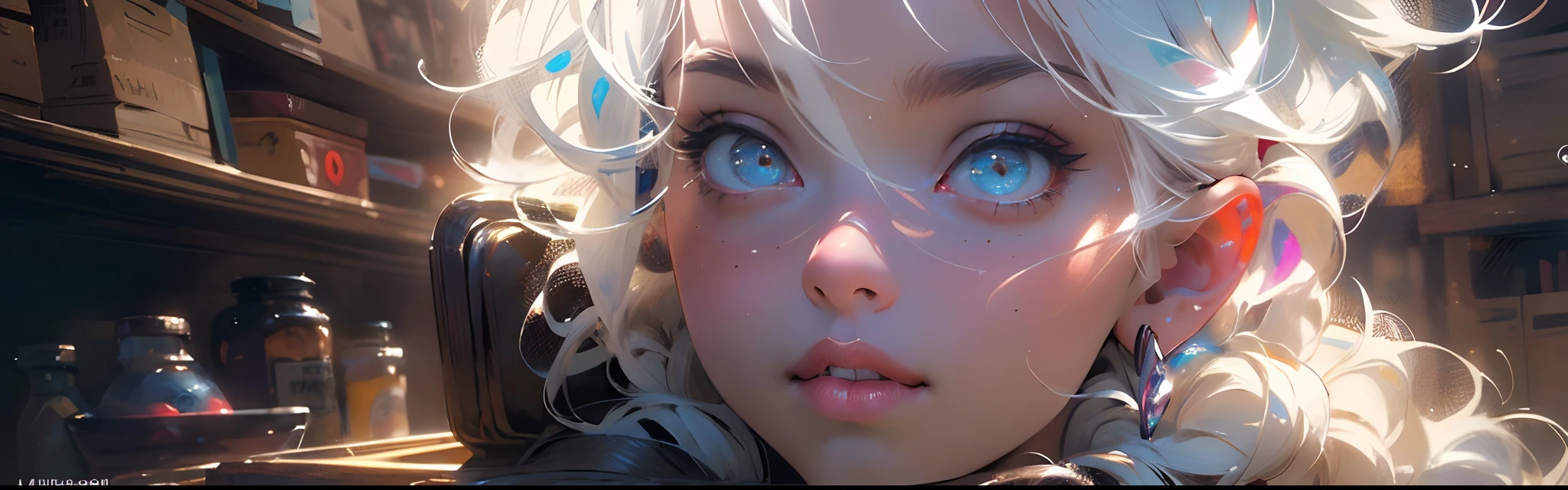 melancholy lighting, quiet, calm, brightness, masterpiece, best quality, 1girl, (JinxLol:1.2), (ultra photorealistic:1.3), (masterpiece:1.4), best quality, ((realistic)), high quality, ultra detailed, ((real image)), ((realistic skin)), ((realistic face)),(illustration:1.05), (beautiful:1.05), (beautiful detailed eyes:1.05), (cinematic light:1.1), red torino deataques, full body