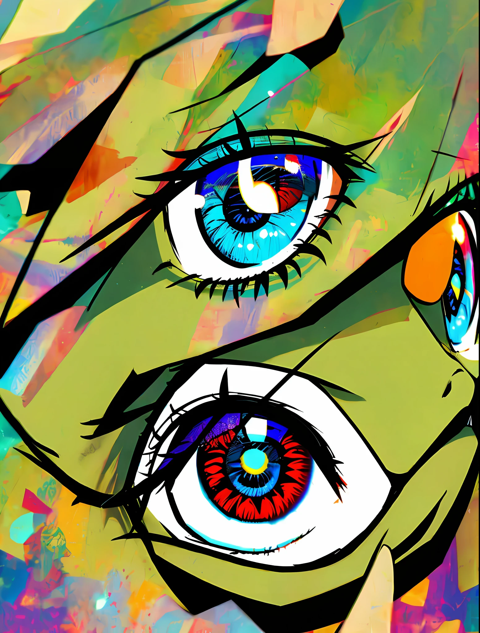 short detailed hair，eye glass