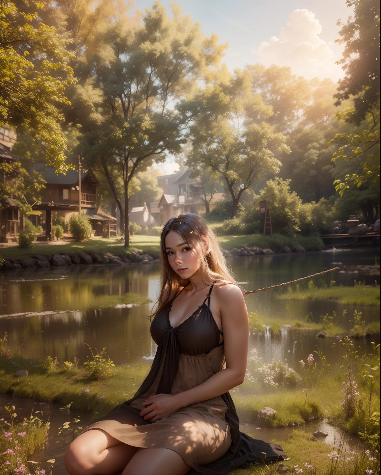 Realistic face pic and natural background lighly photoshoot