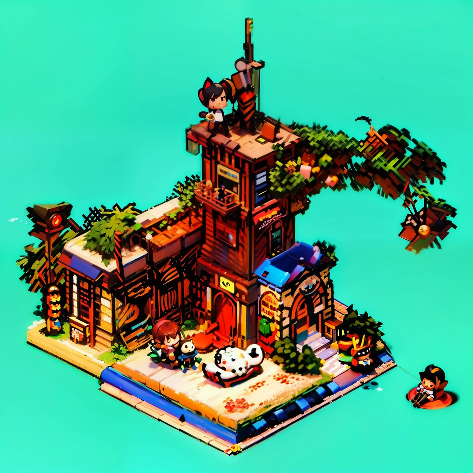 tmasterpiece,best qualtiy,cartoony,3D,sandbox,the lora,cat ear
